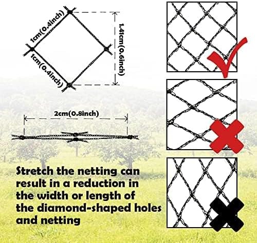 Meanchen Bird Netting 15x20 Ft, 1/2In Mesh Heavy Duty Garden Netting Pest Barrier for Plants, Vegetables, Extra Strong Woven Mesh Netting, Animal Fencing for Fruit Trees Against Birds, Deer, Poultry