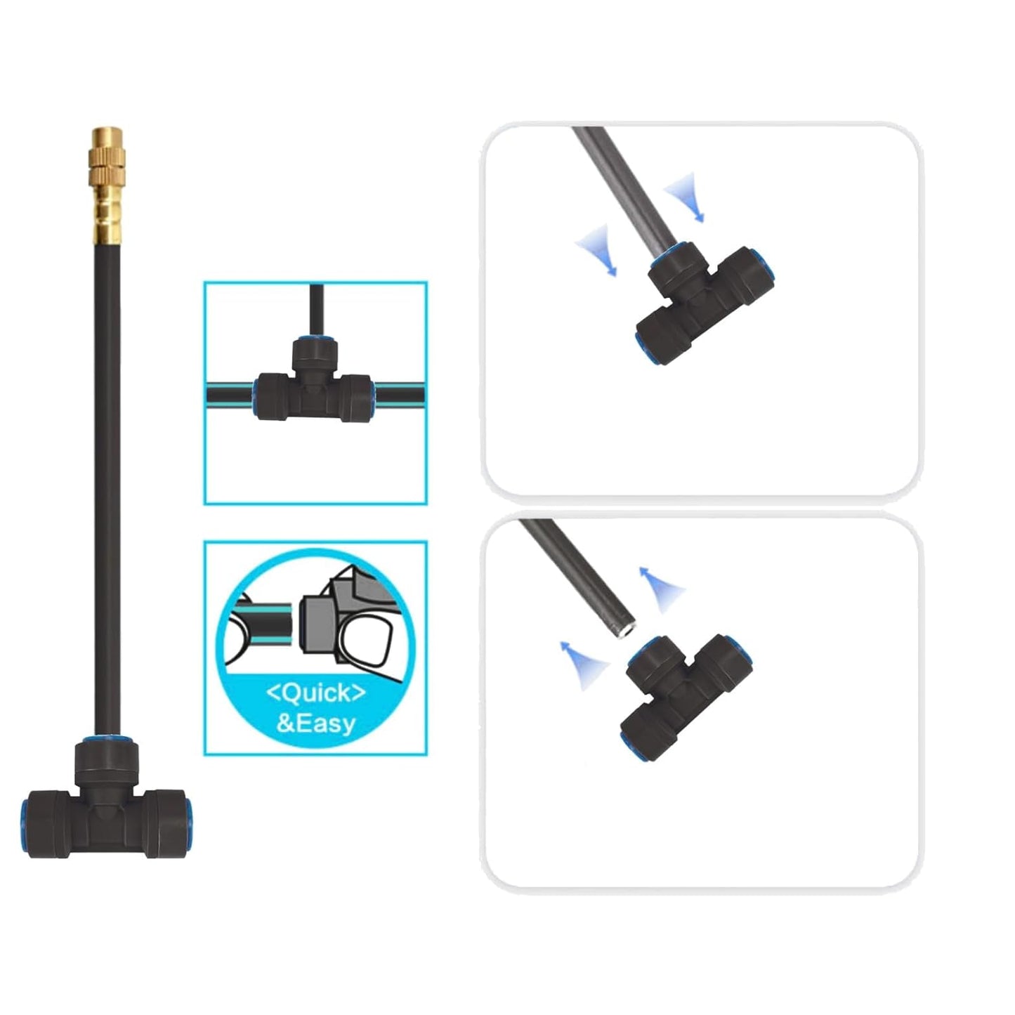 New drip Irrigation kit, Automatic Garden Watering System, Quick Connector and 360-degree Bending Dropper atomizing Copper Nozzle, Garden Plant Lawn Courtyard Watering System.(25spray nozzles)