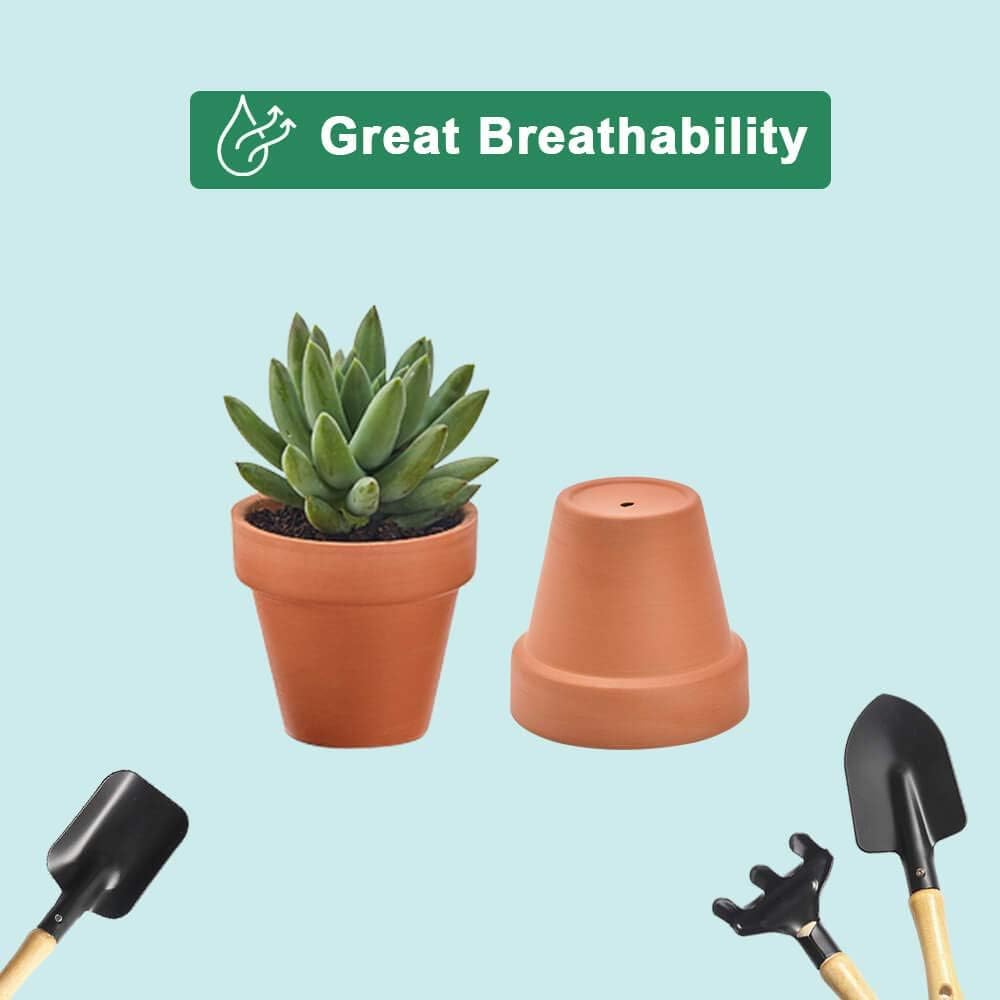 vensovo 48 Pcs 2" Tiny Terracotta & Terra Cotta Pots with Drainage - Small Mini Clay Ceramic Pottery Planter Ideal for Indoor/Outdoor Plants, Crafts, Wedding Favors