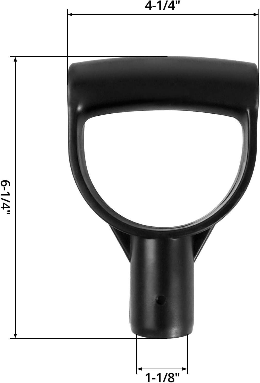 QWORK Shovel D Grip Handle, 4 Pack 1-1/8" Inside Diameter PVC D Shaped Grip Shovel Handle Replacement for Digging Raking Tools