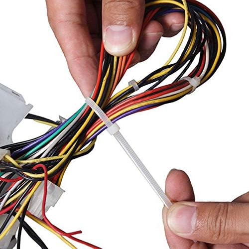 4 Inch White Zip Ties (1000 Pieces), 18lb Strength, Nylon Cable Wire Ties