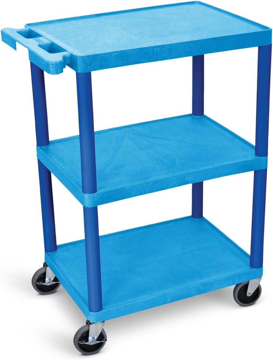 Luxor HE34 Utility Cart (Pack of 25) 3 Shelves Structural Foam Plastic - Blue