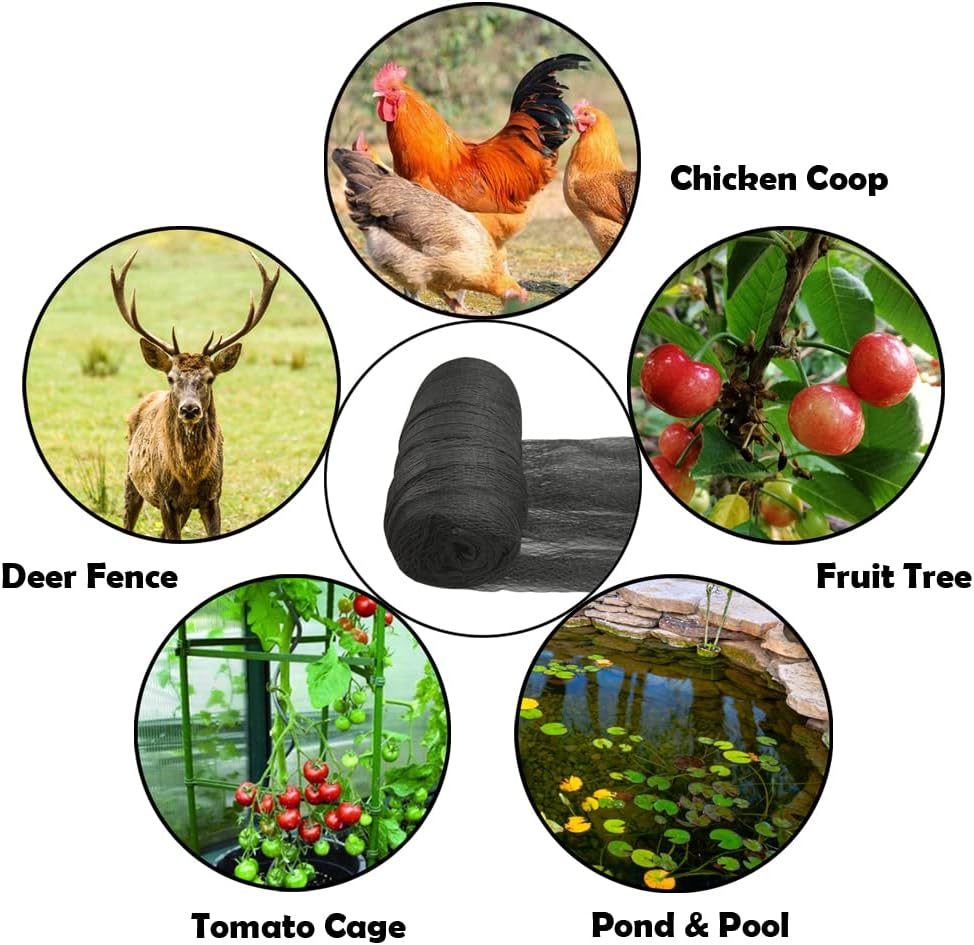 Meanchen Bird Netting for Garden 25x50 Ft, 1" Mesh Garden Netting,Heavy Duty Deer Netting,Protect Vegetable Plants and Fruit Trees,Garden Mesh Fence for Blueberry Bushes.