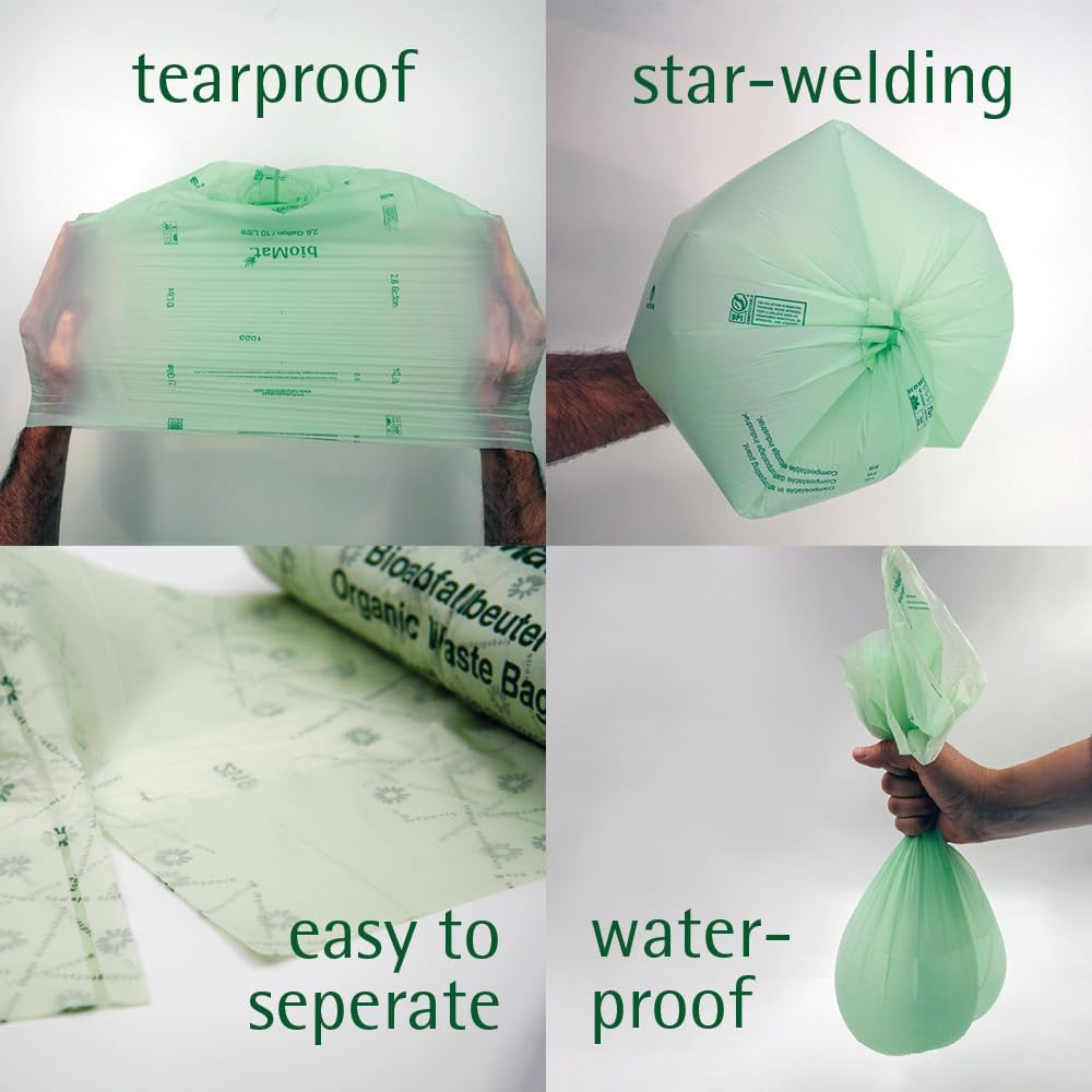 bioMat 64 Gallon Compostable Trash Bags, 30 Count, BPI ASTM D6400 Certified Compost Liner Bags for Trash Can