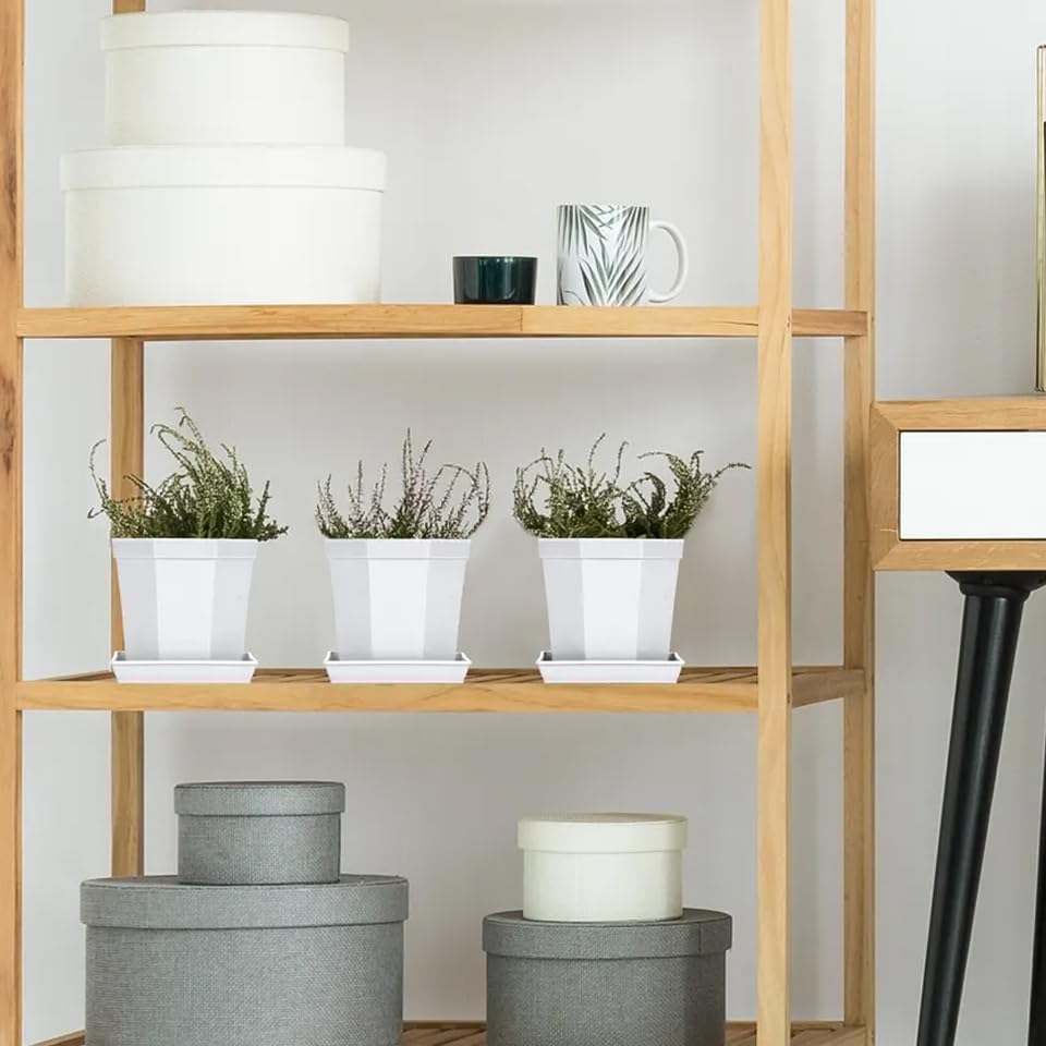 2 Pack Square Plant Saucer 16 Inch, Duty Plastic Plant Saucer, Heavy Duty Plant Pot Saucers, Planters for Indoors and Outdoors Plants,Large Deep Plant Trays for Pots.