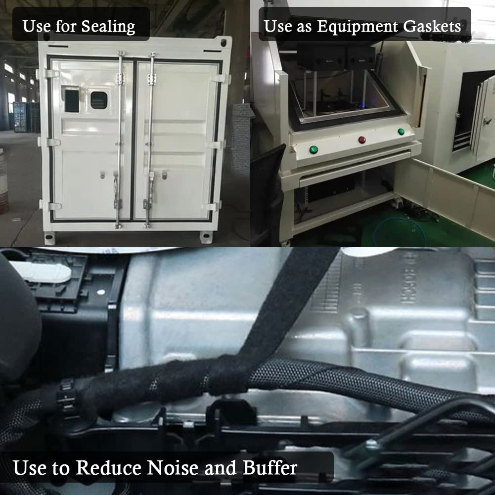 Neoprene Rubber Strips Self Adhesive Solid Rubber Sheets, Rolls & Strips for DIY Gaskets Crafts Pads Seals Warehouse Flooring Neoprene Sheet with Adhesive Backing (3" Wide x 1/5" Thick x 10' Long)