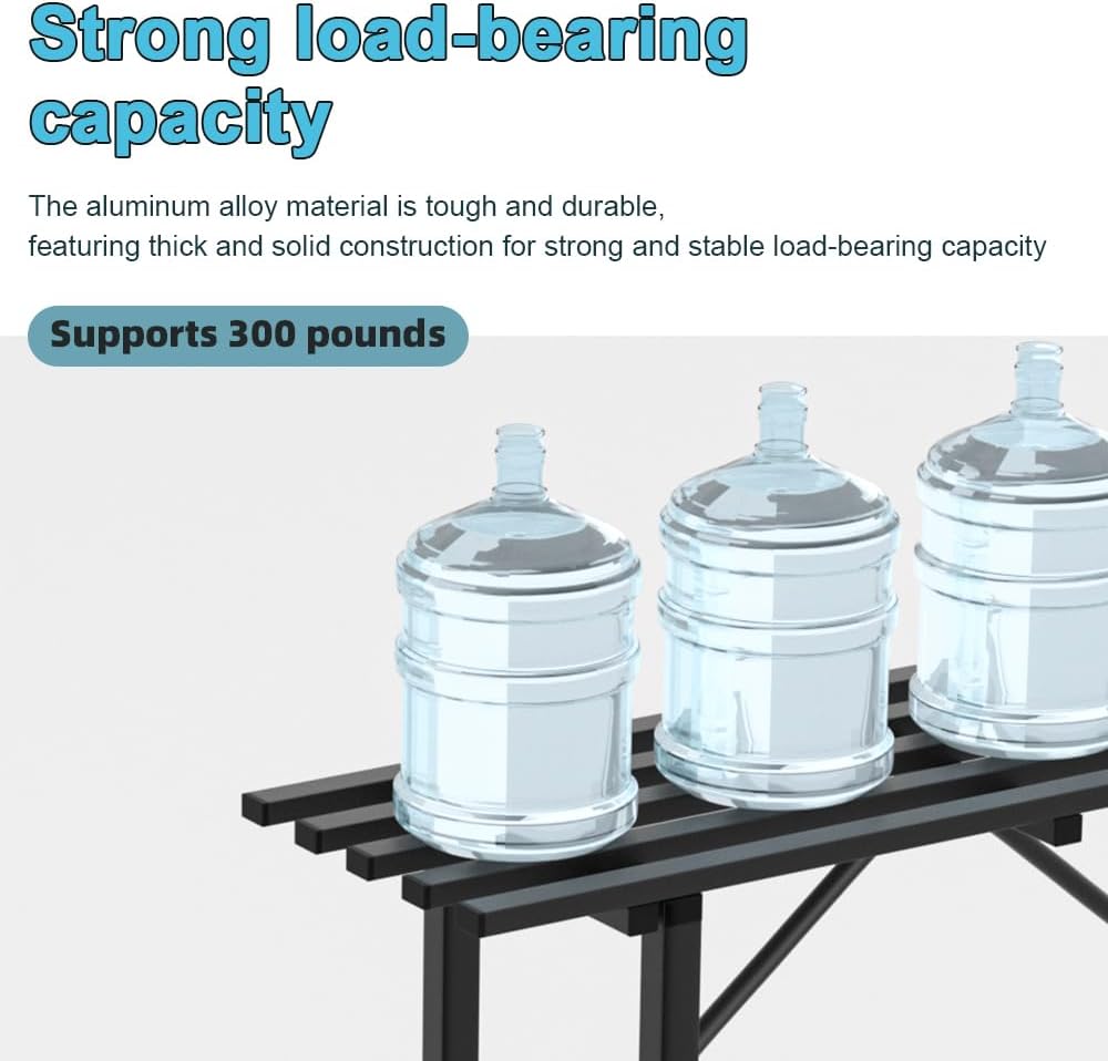 Premium Aluminum Plant Stand - Home Decor & Outdoor Garden Solution with 300 LBS Capacity, L37.8 x W11.4 x H19.7 inch