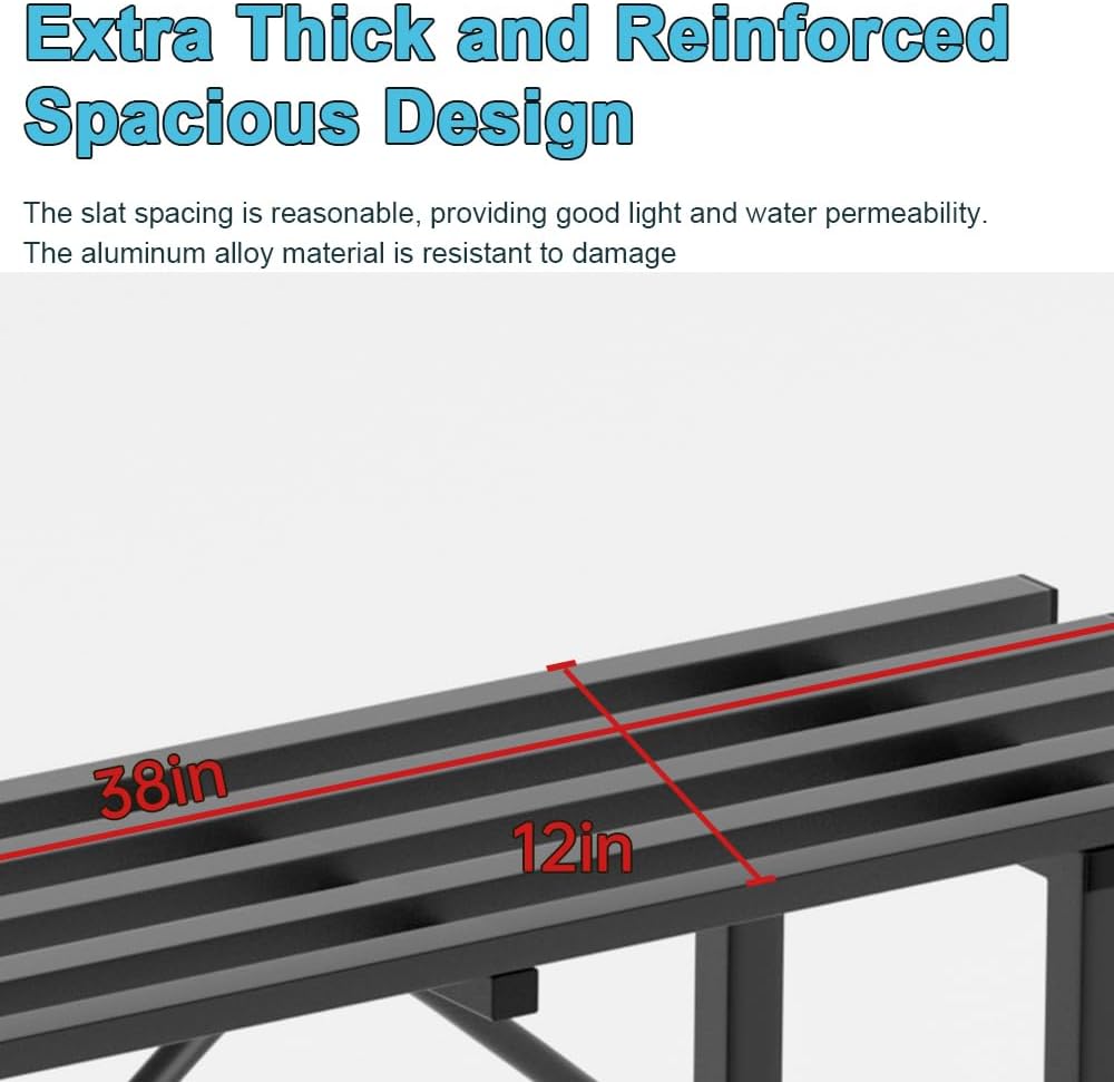 Premium Aluminum Plant Stand - Home Decor & Outdoor Garden Solution with 300 LBS Capacity, L37.8 x W11.4 x H13.8 inch