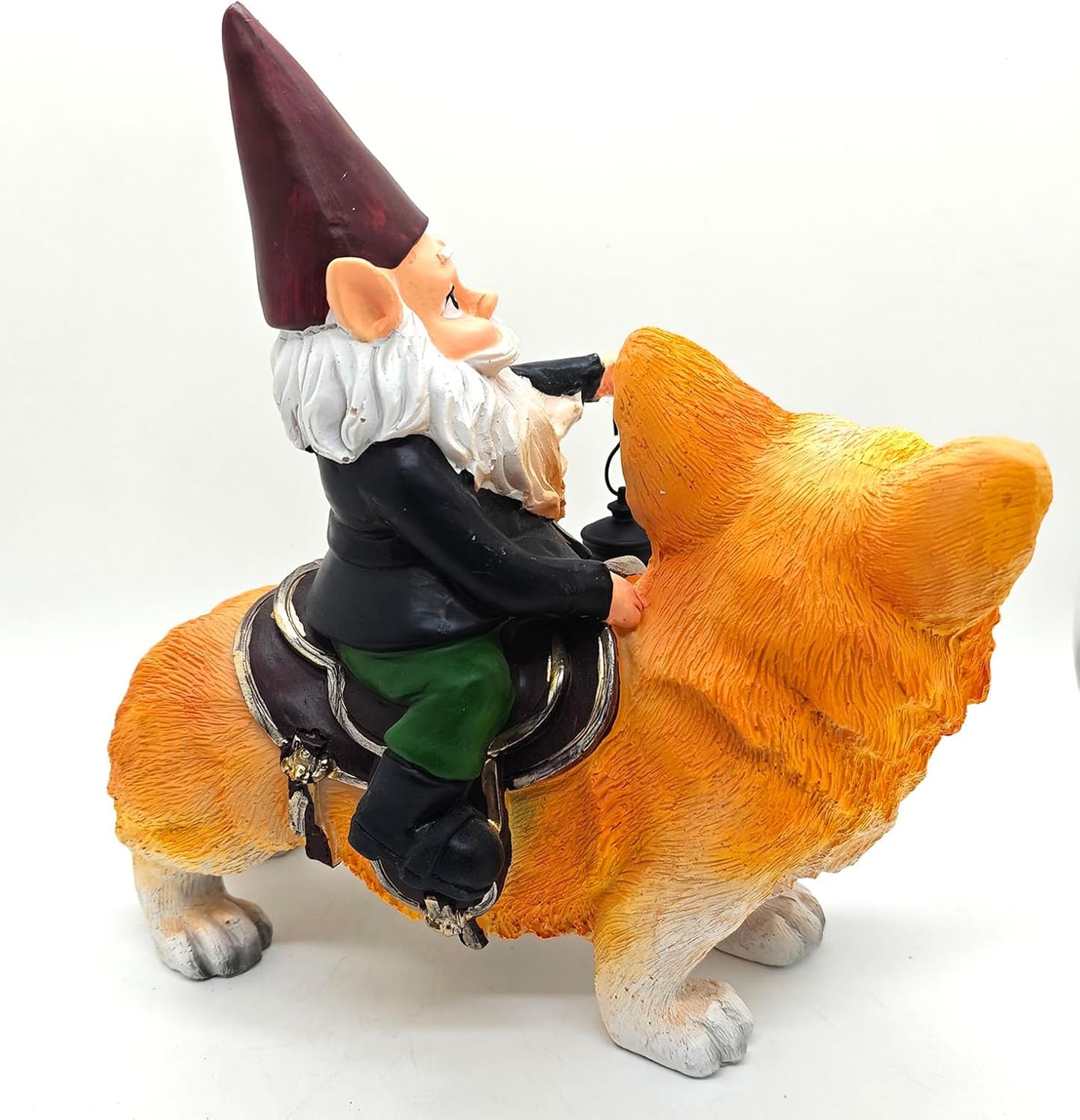 Solar Gnome Corgi Statues Lights Garden Statue Lamp for Patio Balcony Yard Lawn Corgi Gifts Gnome Gifts