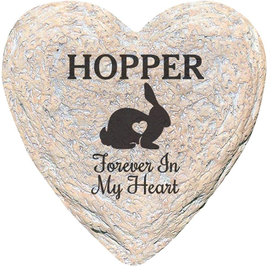 GiftsForYouNow Engraved Assorted Animals with Heart Memorial Heart Garden Stone, Rabbit My