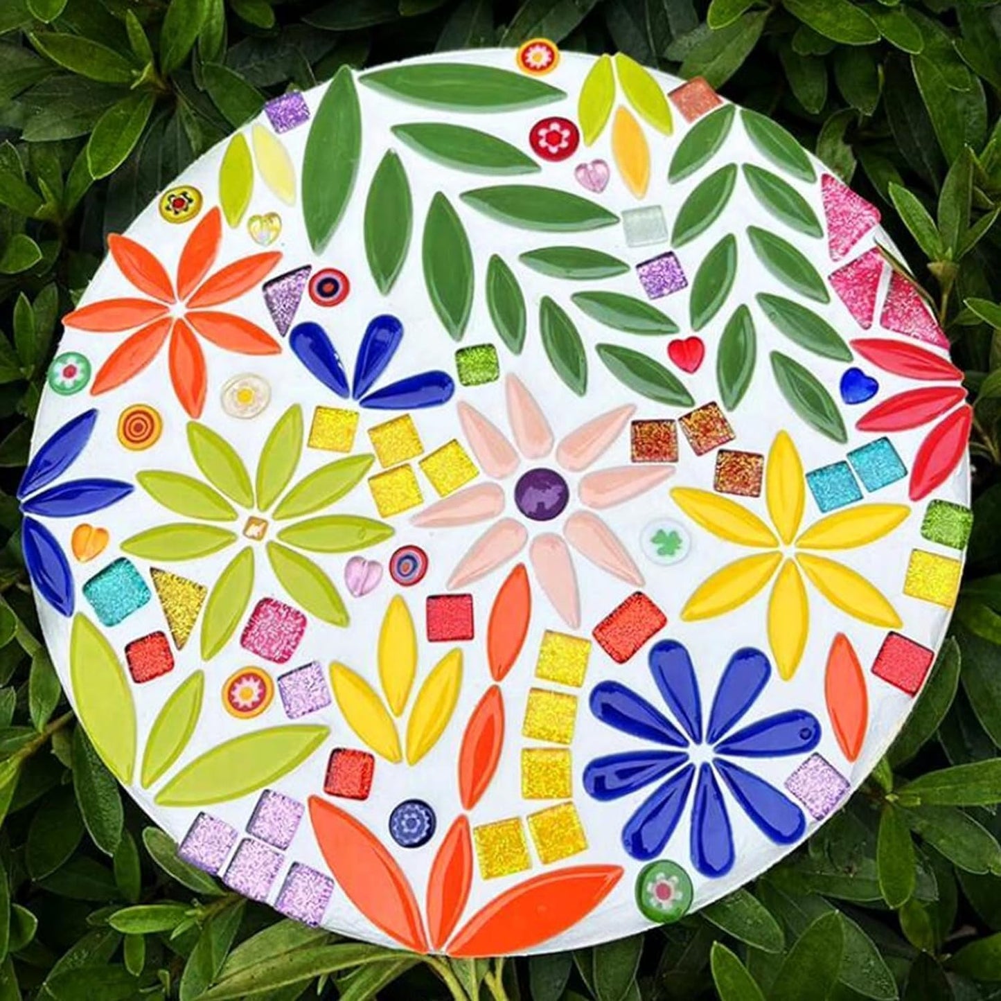 500g/1.1lb Random Color Irregular Ceramics Mosaic Tiles,DIY Making Creative Ceramic Mosaic Tiles for DIY Craft Plates Flowerpots Vases Cups Mosaic Making Supplies (7 Shape Rainbow Mix Color)