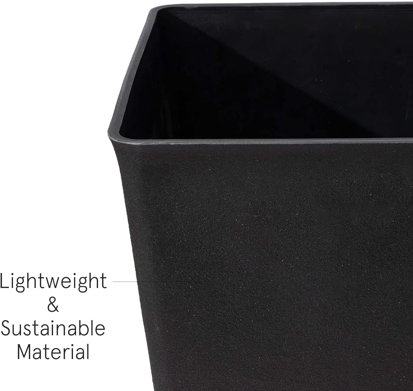 LA JOLIE MUSE 30 inch Tall Black Planters Set of 2, Indoor/Outdoor Rectangular Large V Shaped Taper Planters for Front Door