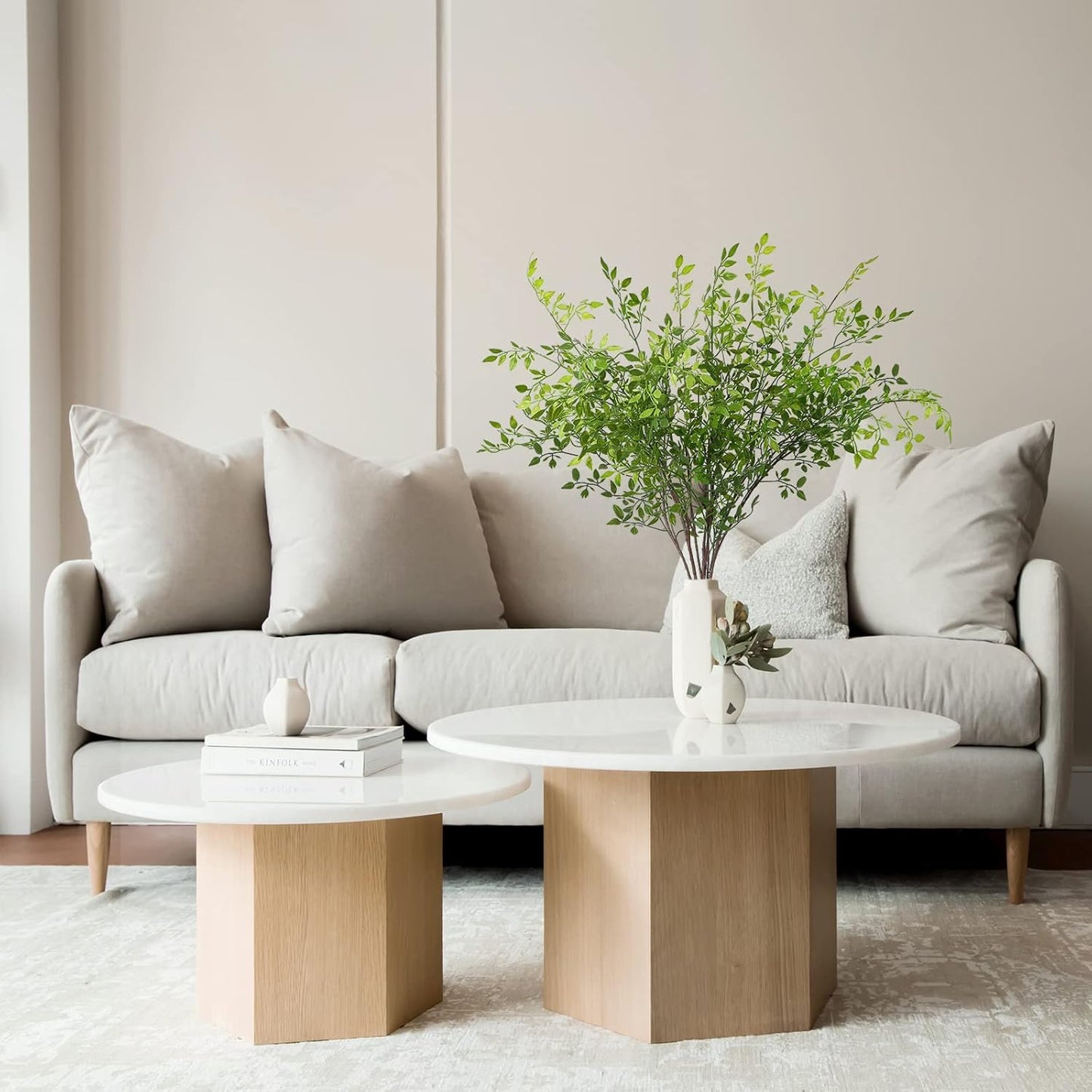 Dremisland Artificial Plant 43.3 Inch Artificial Bamboo Plant Branch 2 Pcs Artificial Green Stems Lucky Bamboo Plants Fake Shrubs Plants Bushes for Home Wedding Office Garden Decor (Green)