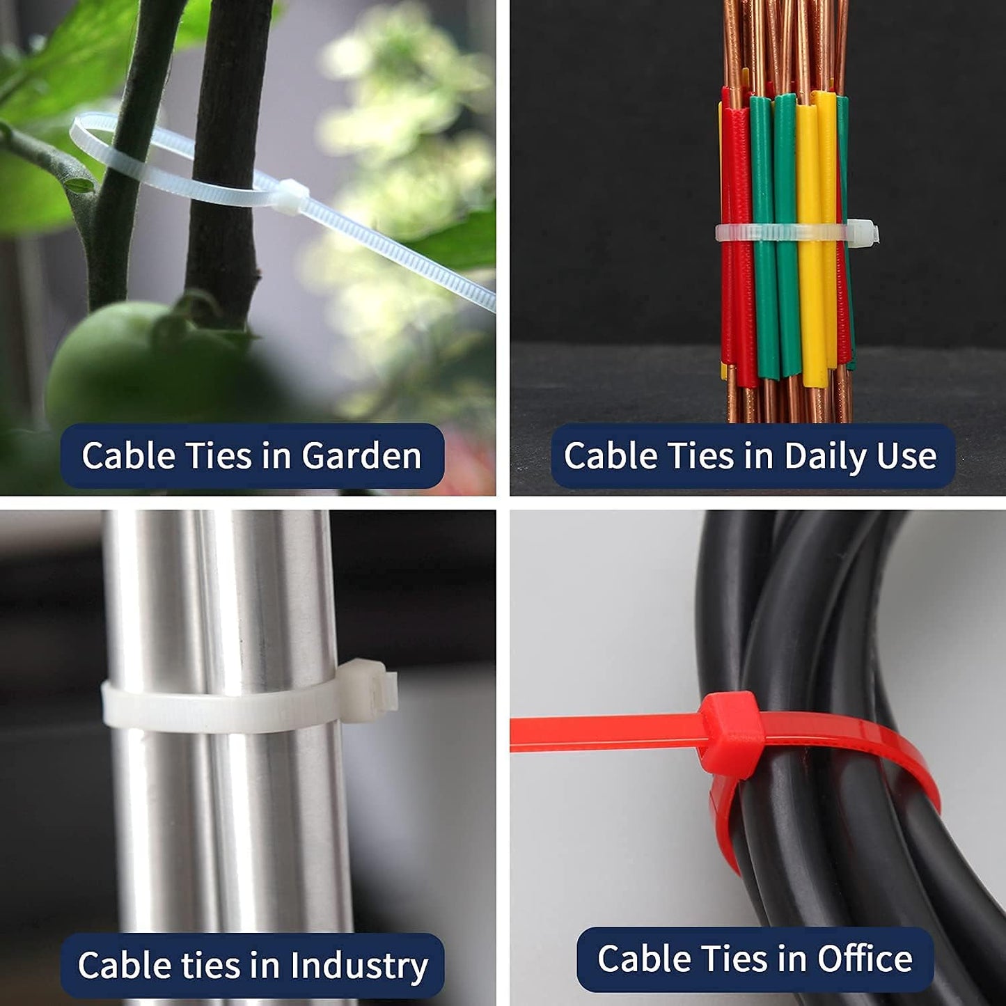 XINGO Nylon Cable Zip Ties Self Locking Plastic Wire Ties with 40 Lbs Tensile Strength for Indoor and Outdoor 12 Inch 500 Pack Red