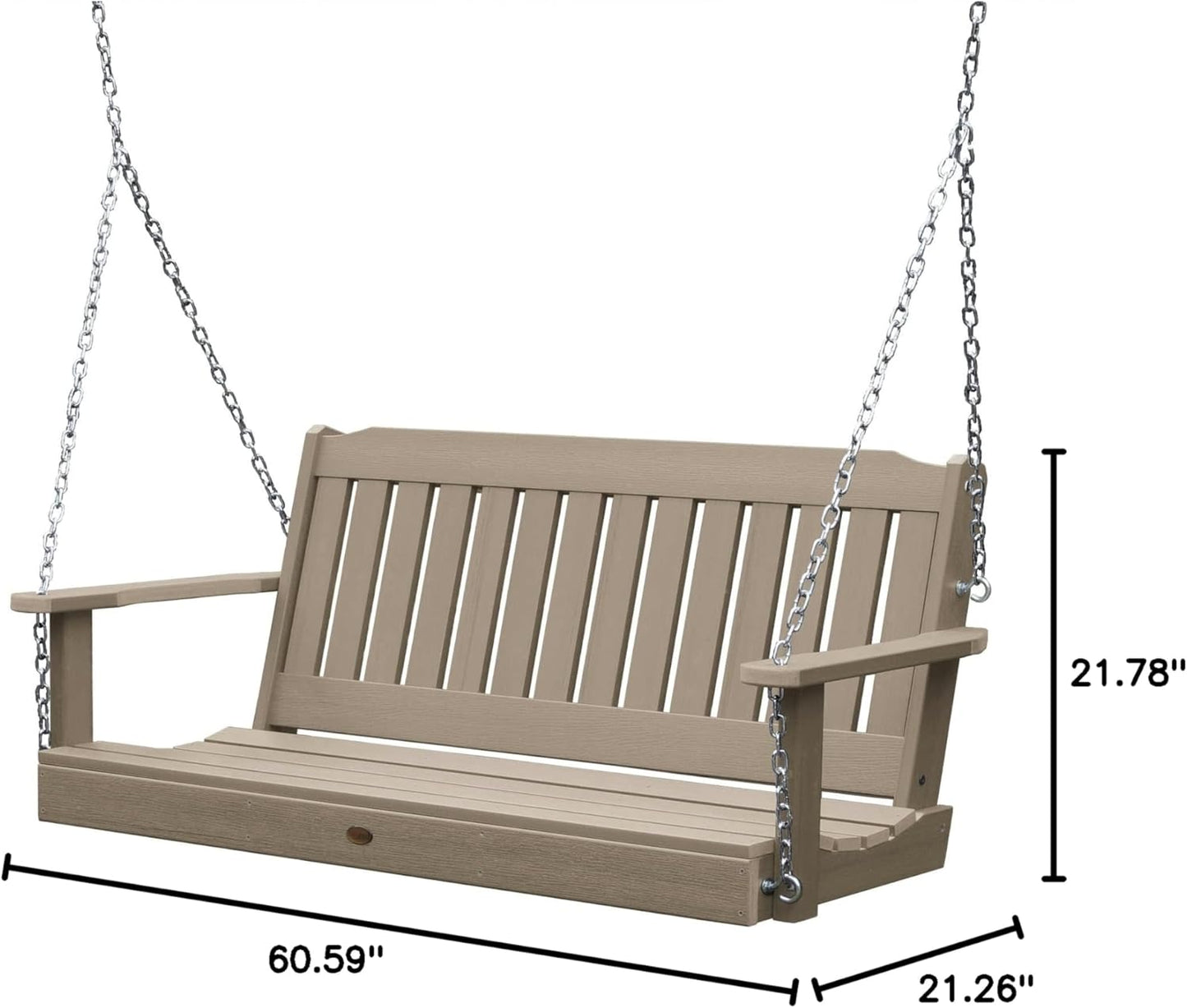 highwood Lehigh Porch Swing, 5 Feet, Woodland Brown