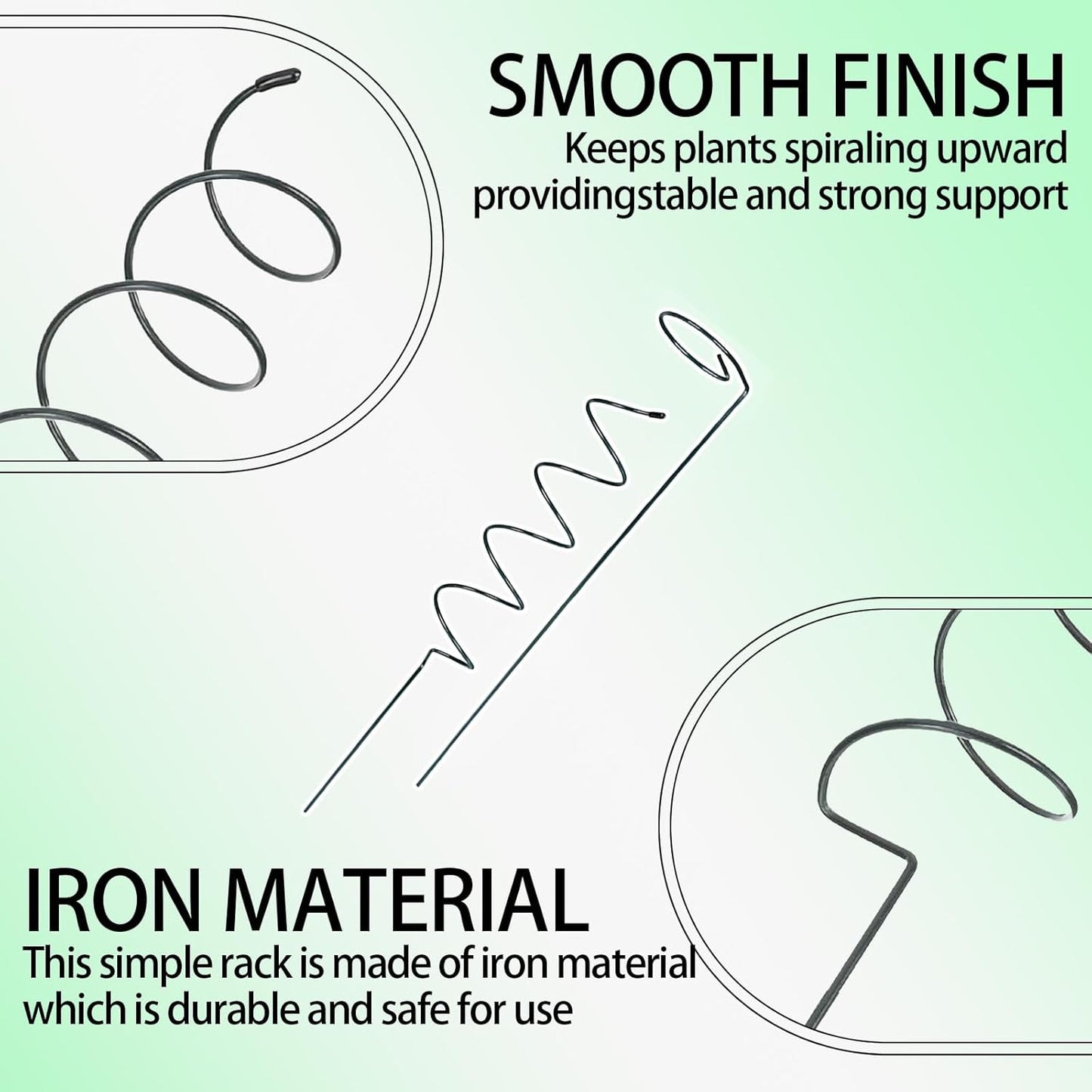 15.75″ Spiral Tomato Plant Stake, Small Spiral Plant Support, Garden Twist Stick for Climbing Plants, Indoor/Outdoor Plant and Rose