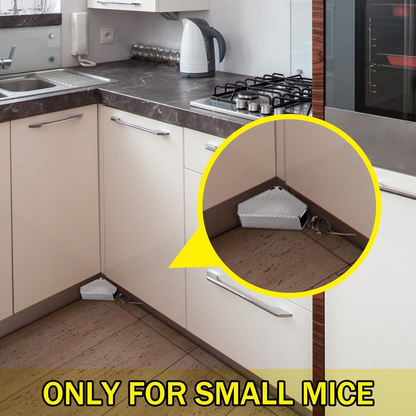 Qualirey 12 Pcs Mice Station with Key Triangle Bait Station Reusable Rodent Trap Bait Box, Keeps Children and Pets Safe Indoor & Outdoor, Bait Not Included, Suitable for Small Mice (Gray)