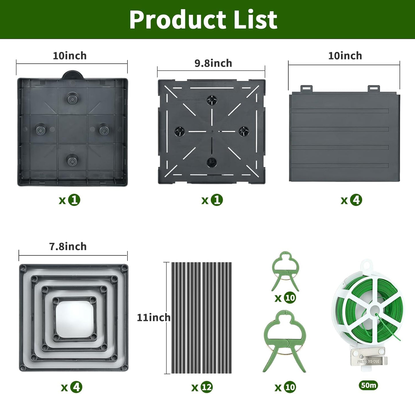 2 Pack Raised Garden Bed, Planter Boxes with Trellis 58.3'' Tomato Planters for Climbing Vine Vegetables Flowers Plants Self Watering Tomatoes Cage for Outdoor Patio Greenhouse