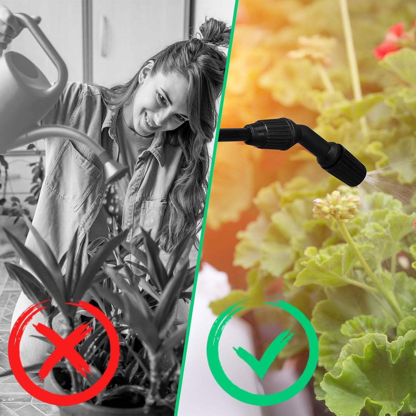 Honeydak 1.3 Gallon 5L Garden Pump Pressure Sprayer Watering Can Device for Watering Hanging Plant Basket Hard to Reach Pump Sprayer for Weeds, Lawn Care & Pesticides (Red)