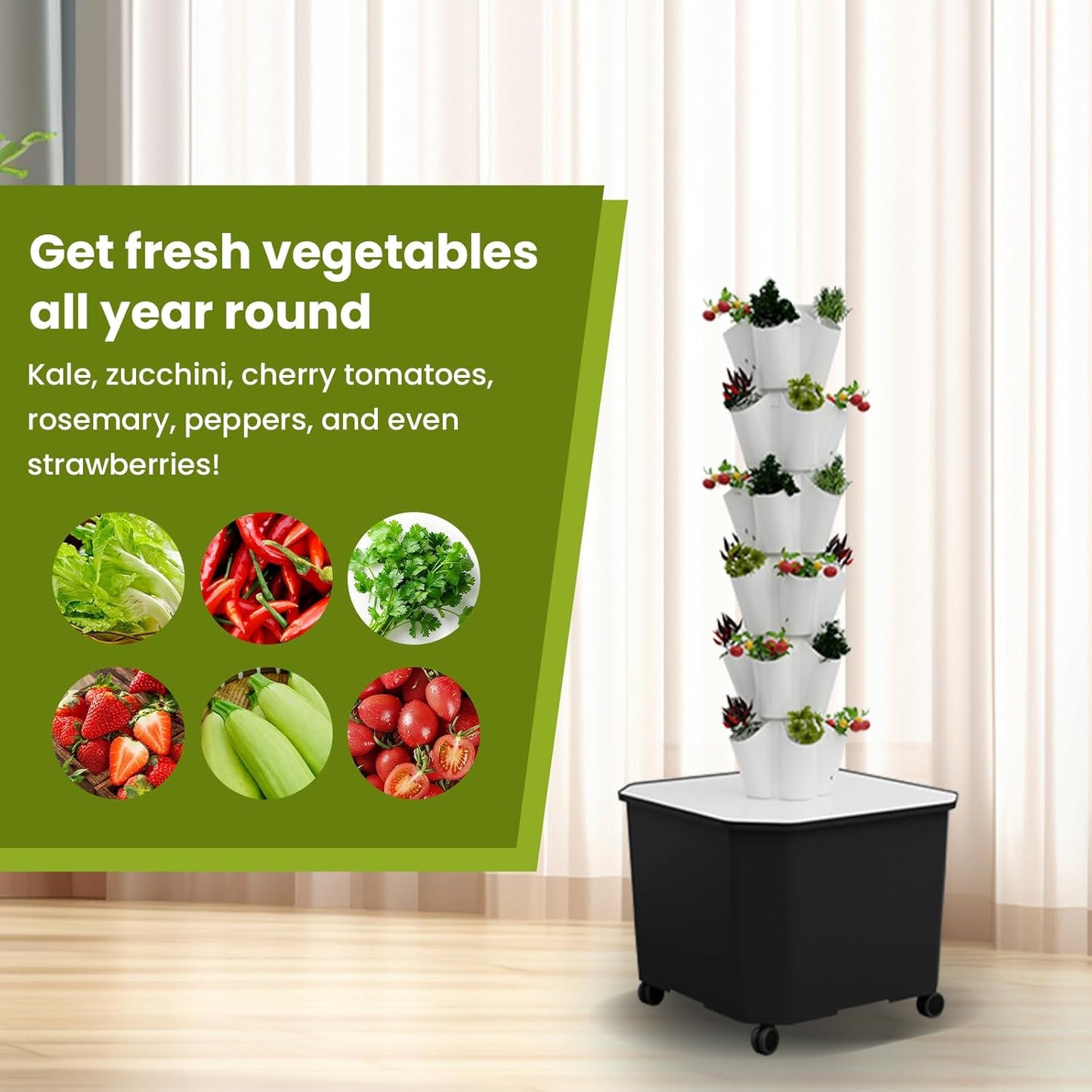 Hydroponic Tower Vertical Growing System for Seedlings, Aeroponic System with Pump, Vertical Farming Tower Indoor Plant Germination Kit (30pot)