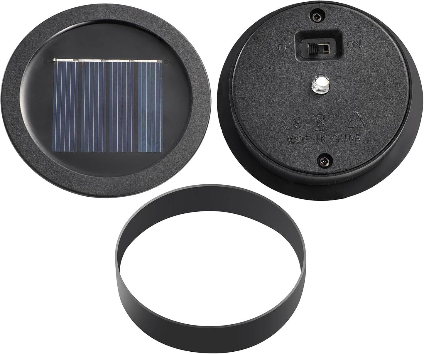 Cooo 4 Pack Mosaic Solar Lantern Outdoor Waterproof IP68 Hanging Projection Light Hidden Lid Pear-Shaped Lantern with Rope Handle Solar Powered Auto On for Patio Garden Fence Table -Petal Mirage