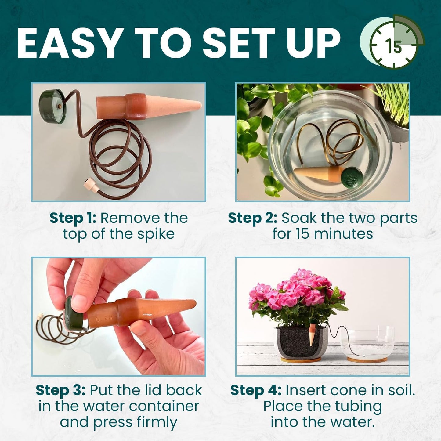 Blumat Classic Plant Watering Stakes - Self-Watering Insert for Indoor and Outdoor Plants - Automatic Slow Release Irrigation System for Potted Plants - Houseplant Care Device (3 Pack)