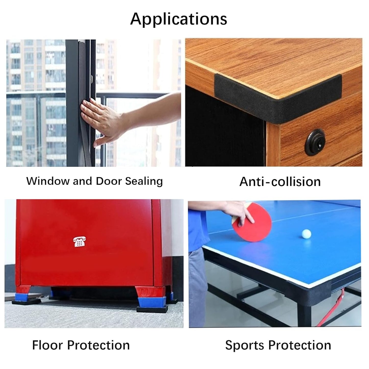 Solid Rubber Strips with Adhesive 1/8 (.125)" Thick X 4" Wide X 10'Long, Solid Rubber Sheet Rolls Self Adhesive for Anti-Slip, Anti-Vibration (4" X10'X1/8")