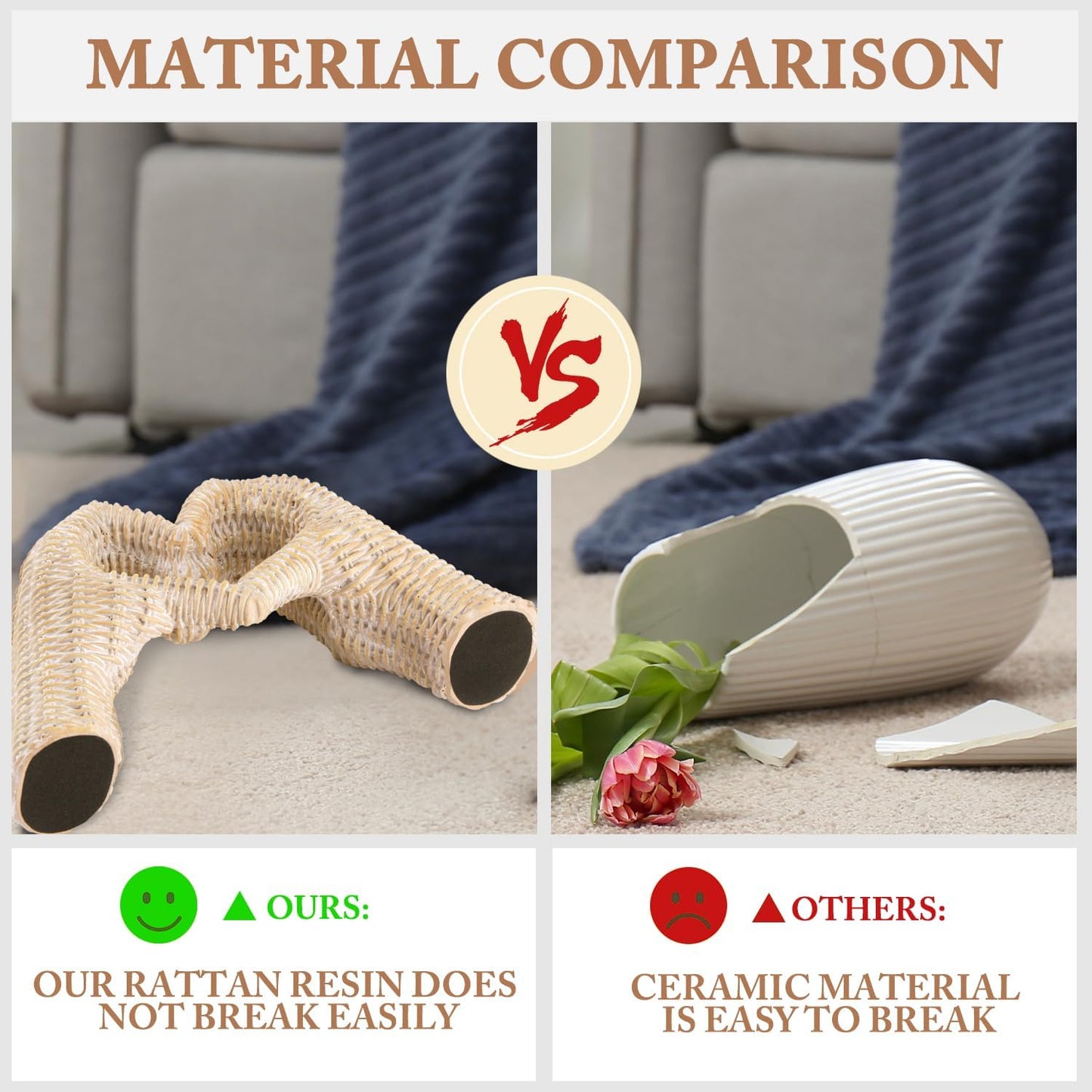 Heart Hands Sculpture, Gold Room Decor for Living Room Bedroom Bookshelf, Gifts for Mom Mother' s Day, Father's Day (No Bracelets) Rattan