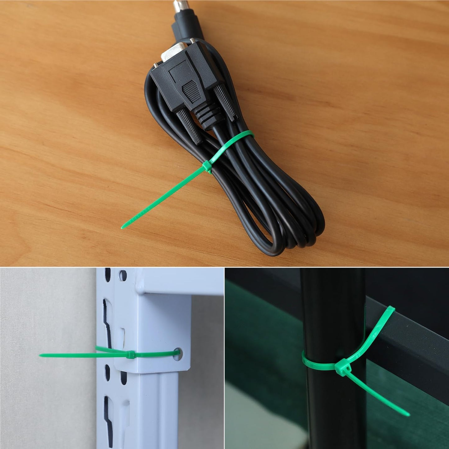 4 inch Green Zip Ties, Nylon Garden Cable Zip Ties Self Locking Cable Ties Twist Ties, Multi-Purpose Cable Tie (100 Pcs)