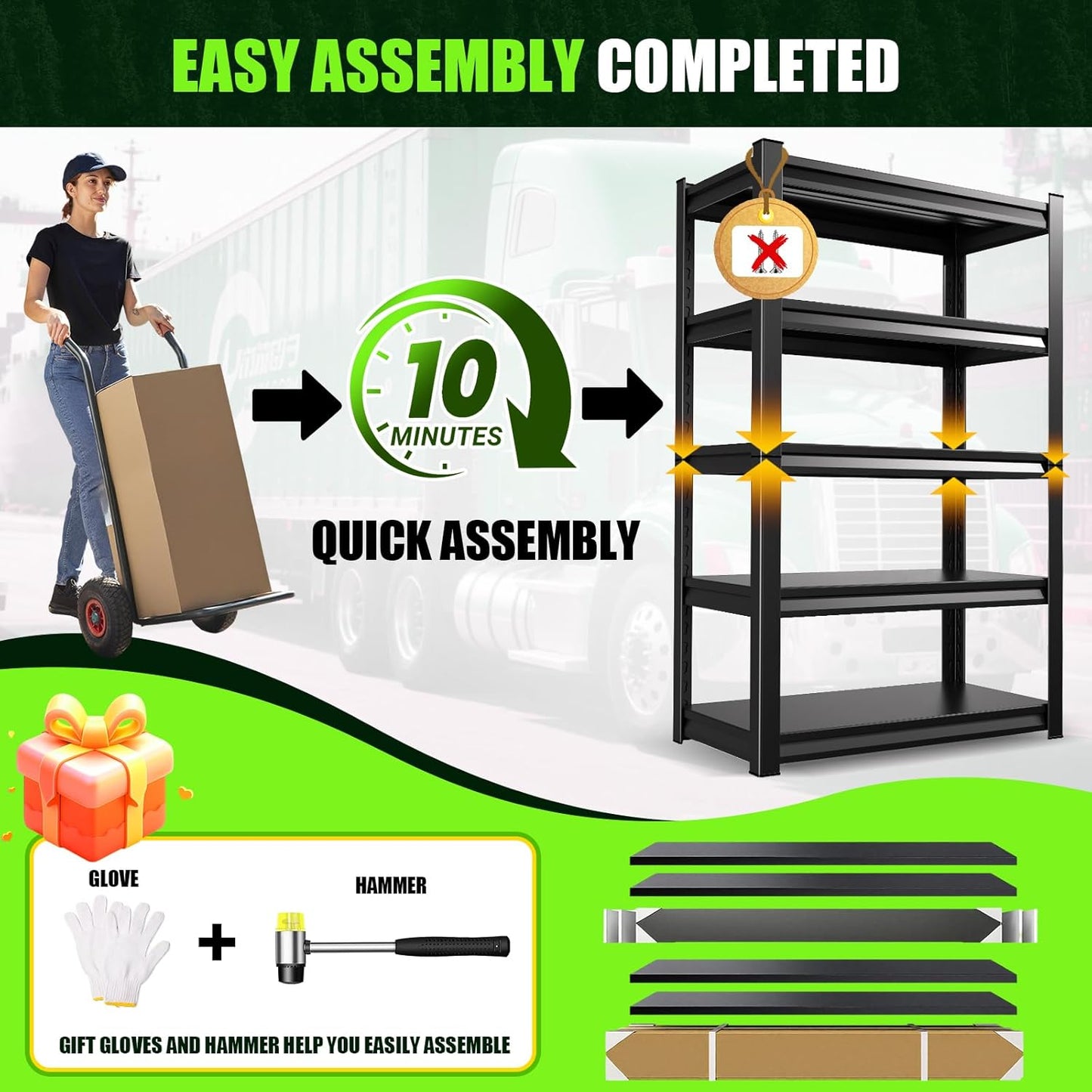 72''H*59''W Storage Shelves,5 Tier Garage Shelving 3500LBS Heavy Duty,Metal Shelves Adjustable Industrial Shelving Units,Rustproof Shelf Rack for Garage, 72''H*59''W*19.7''D