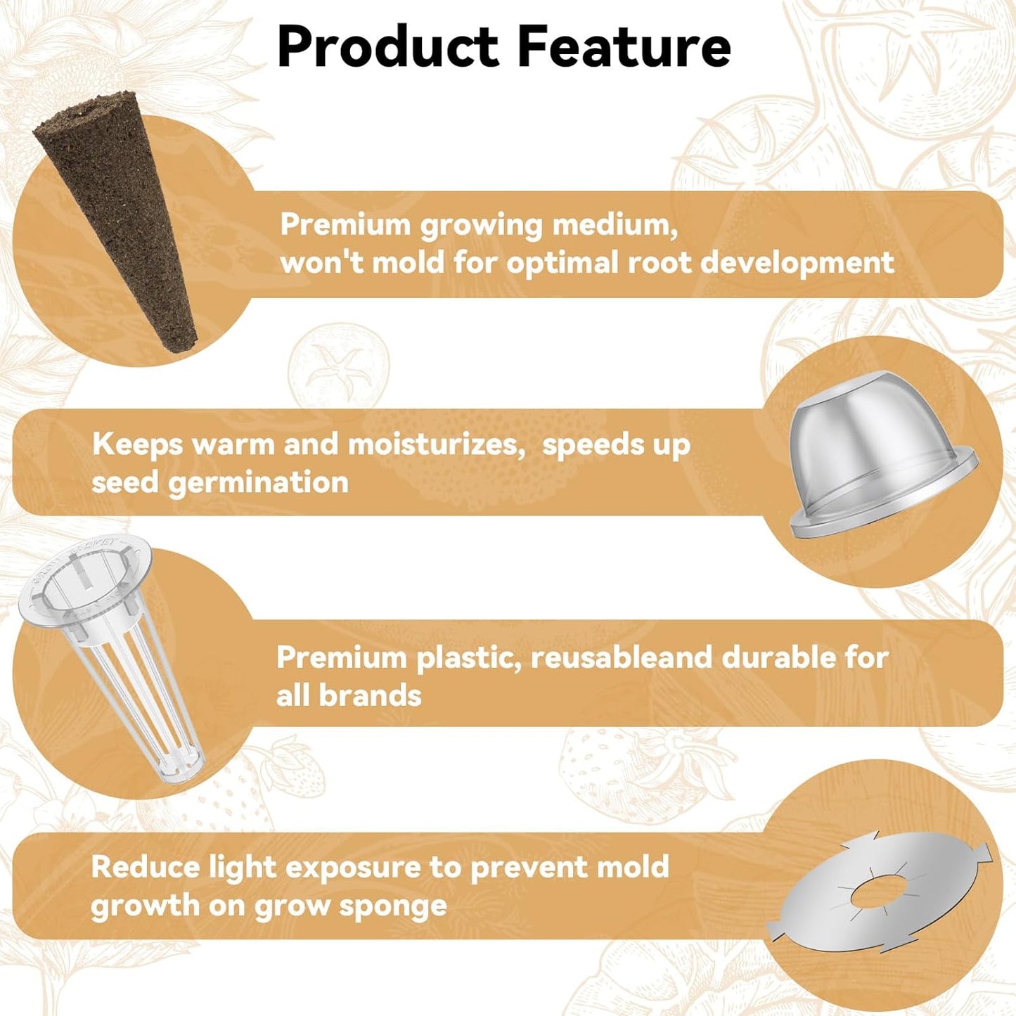 inbloom Vibrant Wildflower & Fruit Mixd Seed Pod Kit for AeroGarden, Ahopegarden Hydroponics Growing System, 12-Pods (350 Seeds+, Include Dwarf Sunflower, Marigold, Red Cherry Tomato, Red Strawberry