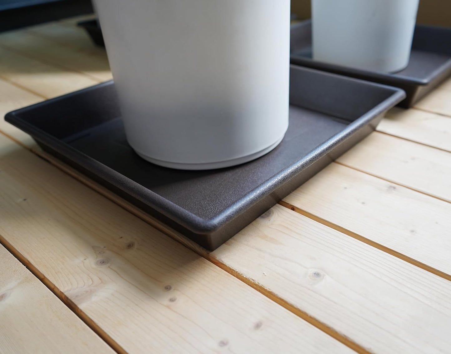 Square Plant Saucer 14 Inch 5 Pack,Plant Stand Plant Trays for Pots Heavy Duty Plastic Plant Saucers for Indoors Outdoors, Flower Pot No Holes Plant Lover Gardening Gifts