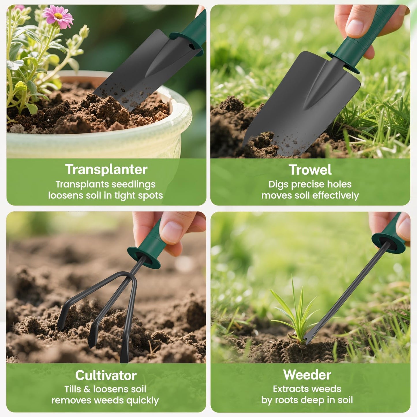 iDavosic.ly Plant Stand with Garden Tools, 5 Tier Corner Metal Flower Display Holder Shelf Indoor Outdoor, Folding Tall Orchid Rack for Patio Balcony Porch Living Room House, Black