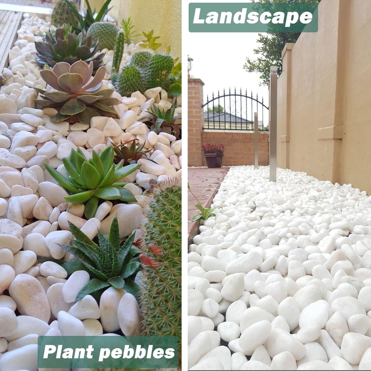 18.7 Lbs Natural River Rocks for Plants 0.6"-0.8" Small White Landscaping Garden Stones White Aquarium Gravel for Decorative Pebbles for Indoor Outdoor Planters
