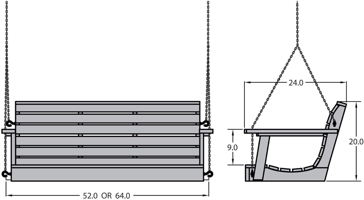 highwood Weatherly Porch Swing 5 Feet, Whitewash