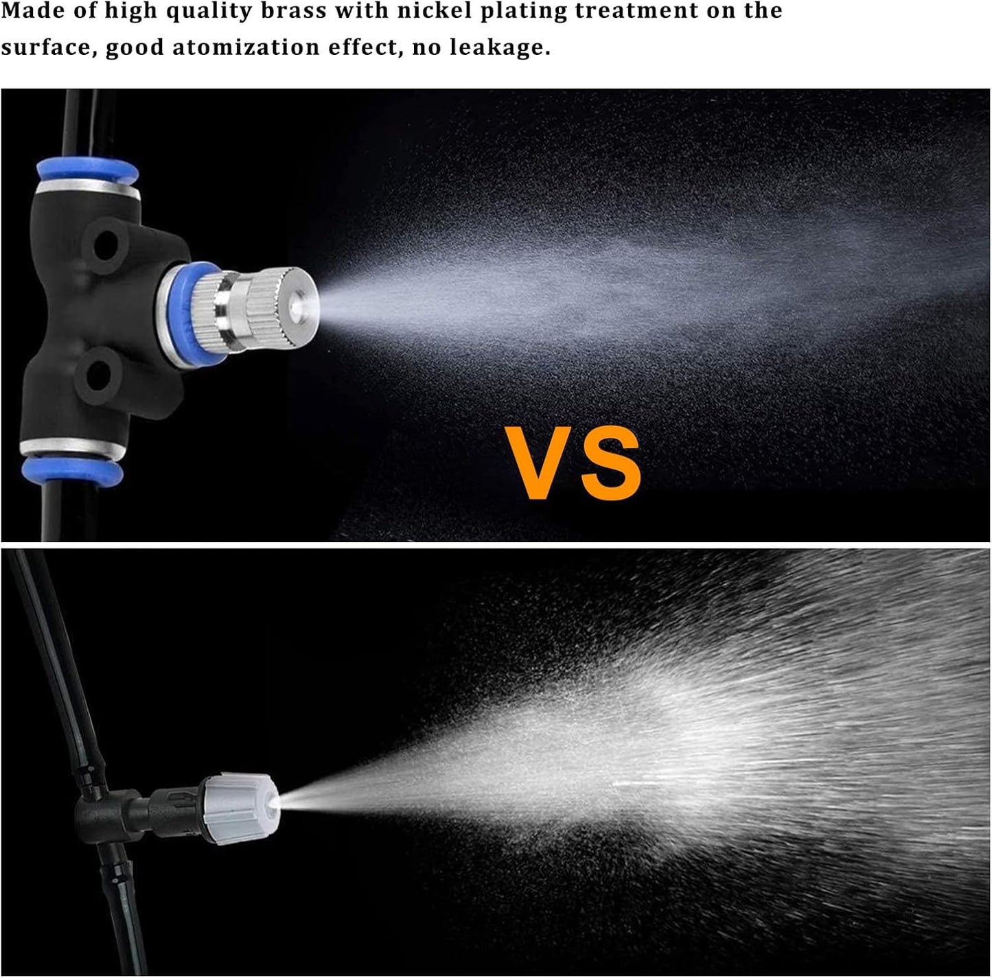 20pcs Brass Mister Nozzles, 6mm Misting Nozzles for Outdoor Cooling System, Landscaping, Air Humidification, Greenhouse Irrigation (with Filter, 0.006"/0.15mm Orifice)