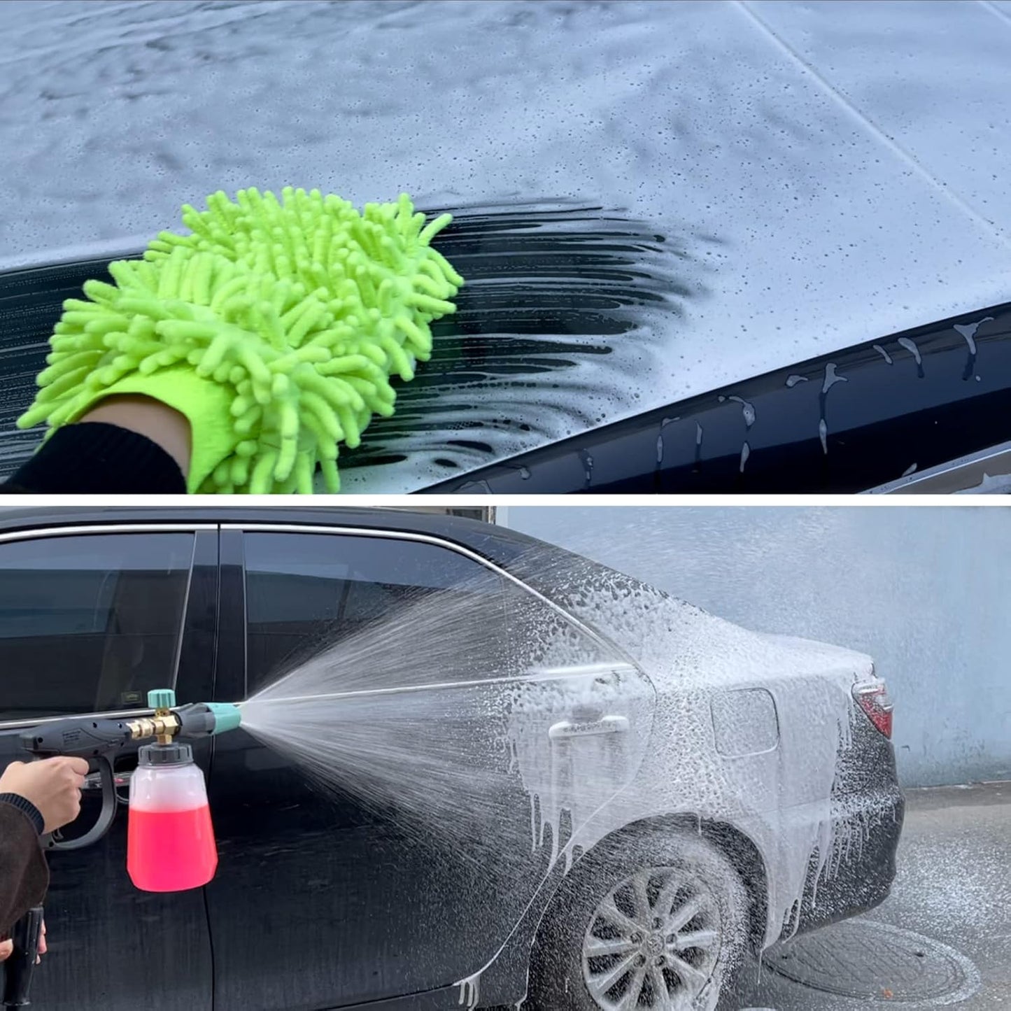 Sooprinse Foam Cannon, Adjustable Snow Foam Lance Transparent Body, Professional Car Foam Blaster with 1/4 Inch Quick Connector, 4000 PSI, 1L