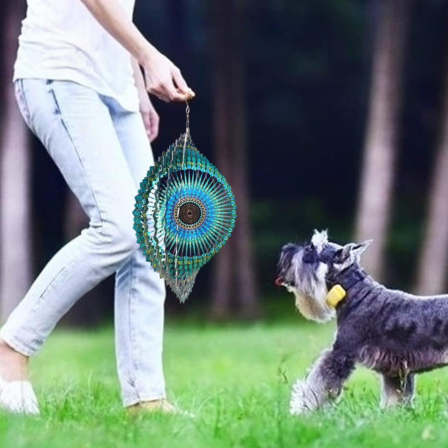 FONMY Wind Spinner Mandala Starry Sky 12 inch 3D Stainless Steel Laser Cut Metal Art Geometric Pattern - Hanging Wind Spinner, Kinetic Yard Art Decorations - Indoor/Outdoor Décor