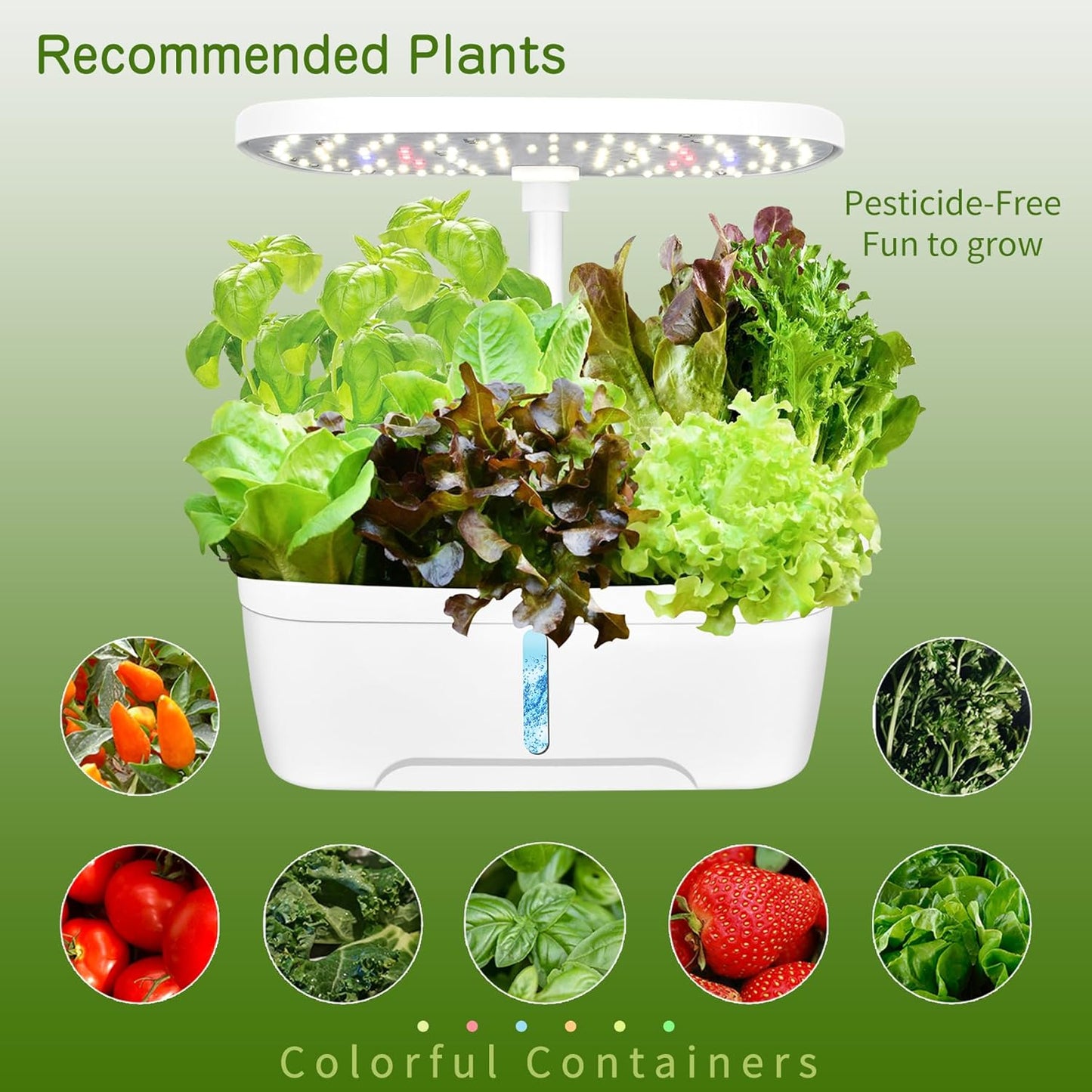 Hydroponics Growing System Indoor Garden,12 Pods Indoor Gardening System with LED Grow Light, Height Adjustable, Plants Germination Kit, Hydroponic Planter Fresh Harvest (White)