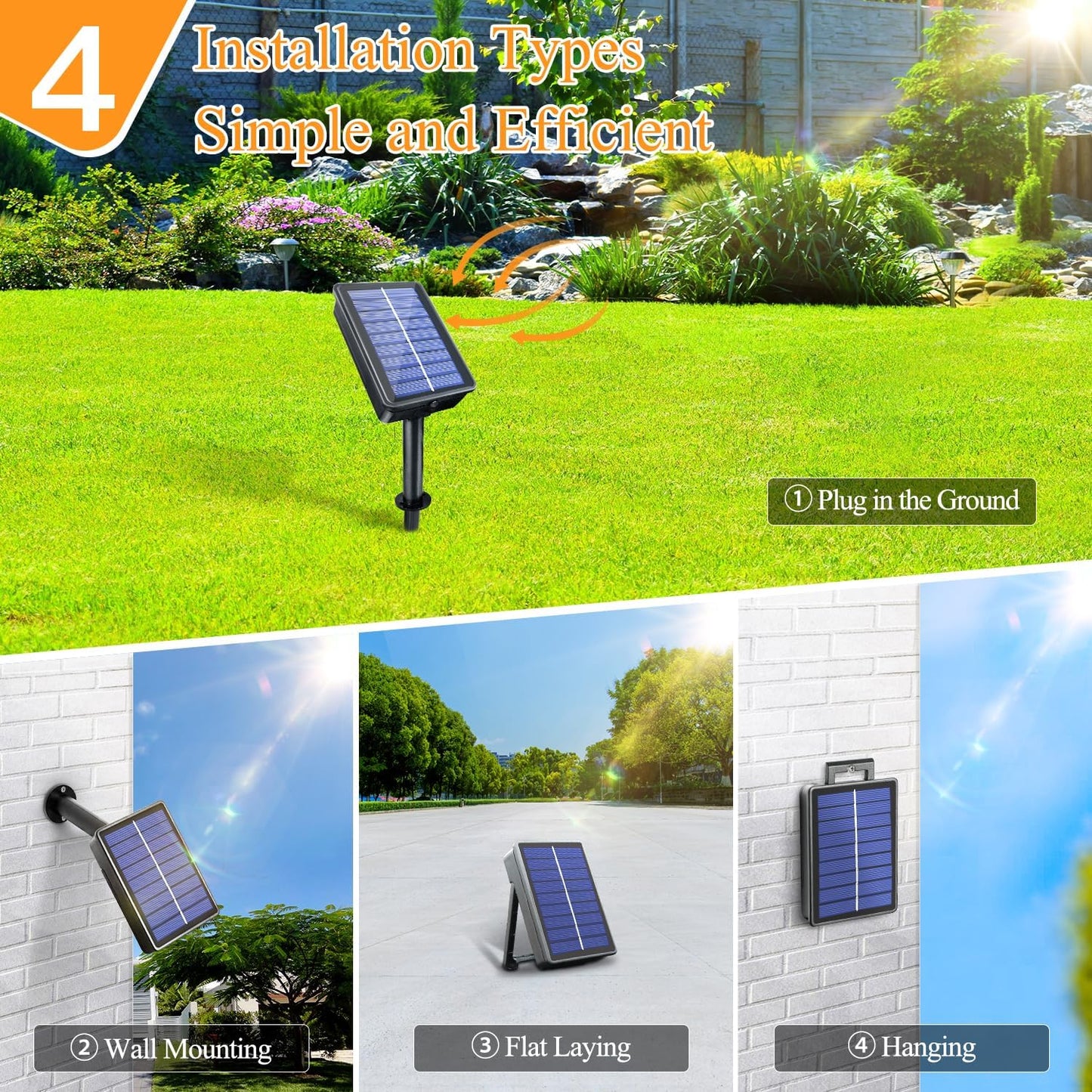 2 Pack Solar String Lights Total 480LED 158FT, IP67 Waterproof Solar Lights for Outside with 8 Modes, Upgraded Solar Panel Fairy Lights for Garden Party Wedding Decorations (Cool White)