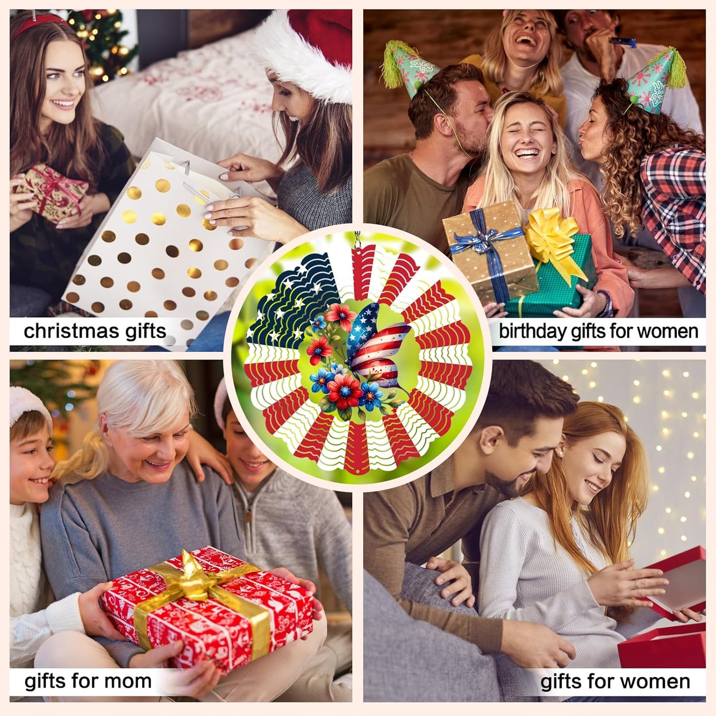 Wind Spinners Outdoor Butterfly - Birthday Gifts for Women Mom Wife Grandma, Hanging Butterflies Wind Sculptures, 12 inch 3D Wind Spinner for Garden Decor for Outside, Garden, Patio, Yard, Outdoor