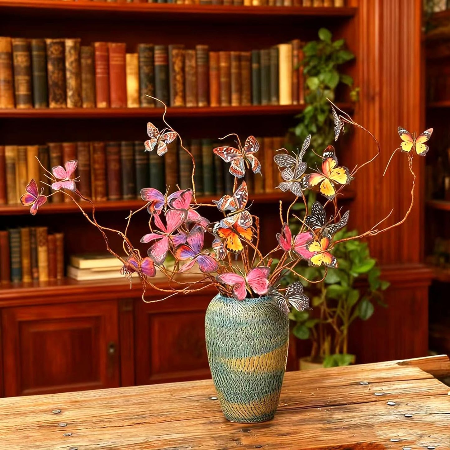 Artificial Butterfly, Silk Butterflys, Butterflies for Crafts for Floral Arrangements, 3D Butterfly Stakes Decor, Christmas Tree Decor, New Year Party Supplies