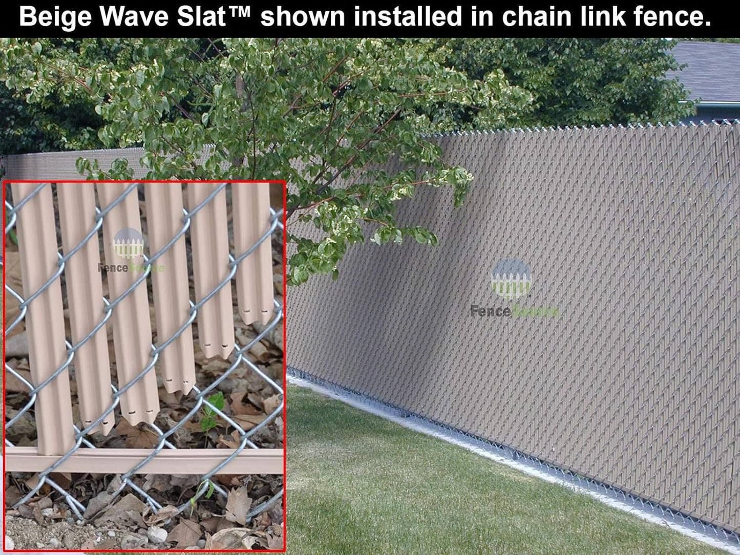 Gray Wave Slat (9 Colors Available) Single Wall Bottom Locking Privacy Slat for a 8 ft high Chain Link Fence (Slat Length 92.5", Gray)