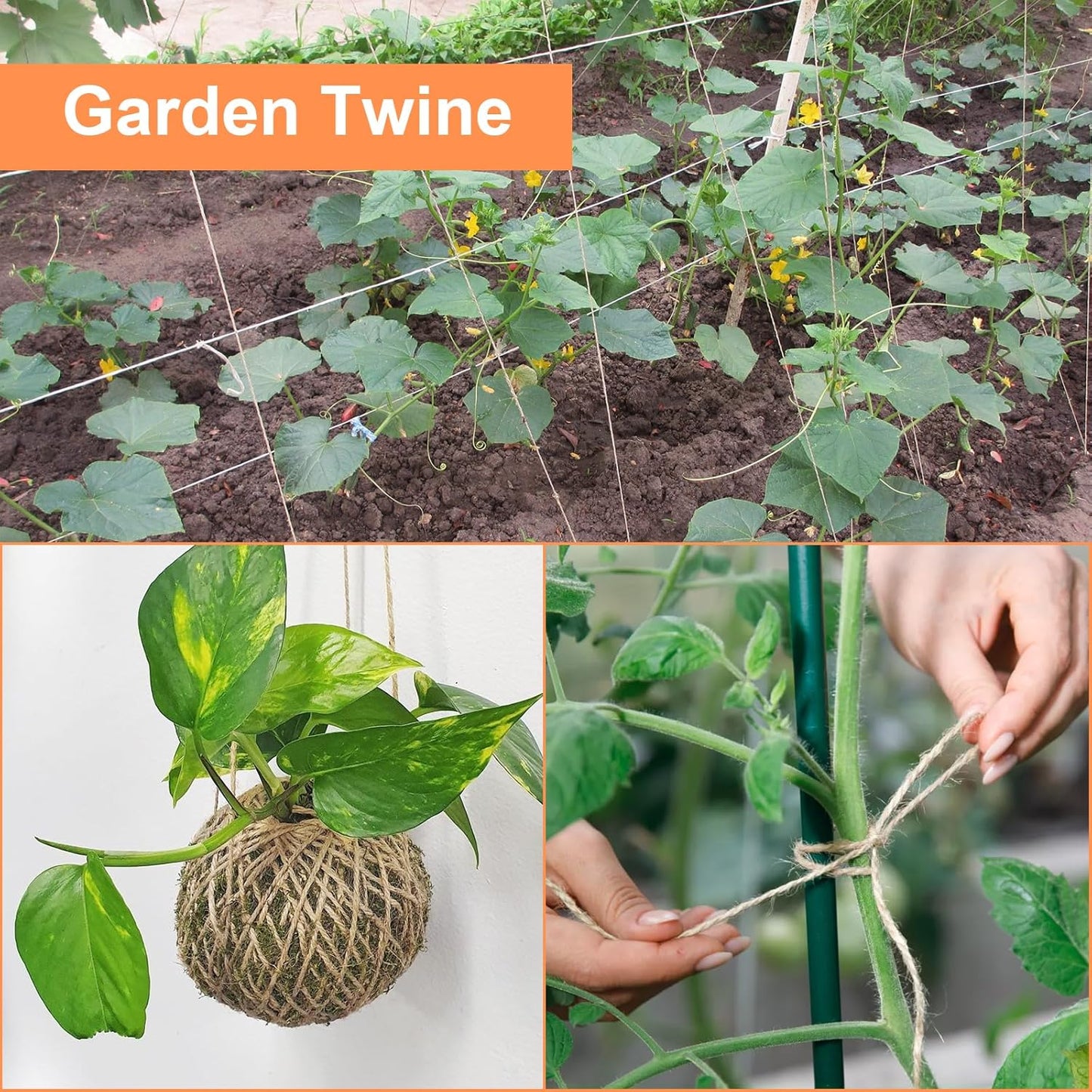 Twine String, 2mm 1148FT Jute Rope for Handmade Arts Crafts Gift Wrapping, Burlap String for Gardening Climbing Plant, Hemp Cord for Halloween Christmas Wedding Decoration