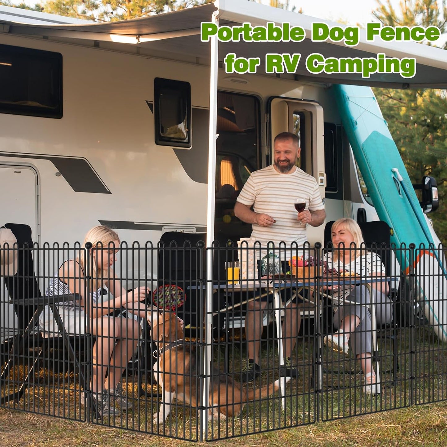 10 Panels No Dig Decorative Garden Fence for Yard, 40 in(H) X 23.6 ft(L) Animal Barrier Fencing for Outdoor Dog, Metal Portable Garden Fences for Borders, Pets, Landscape, Temporary Fence