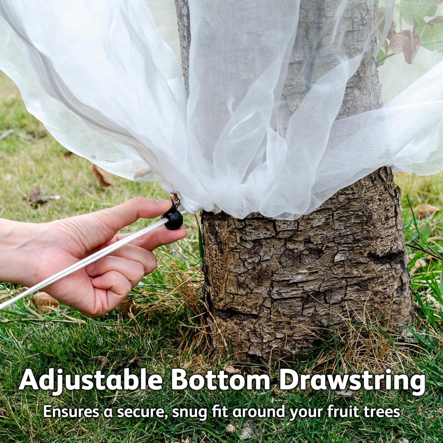 JOJOLEE Fruit Tree Netting for Garden Protection, 2Pcs 8.2 x 6.5FT Insect Bird Nettings with Zipper and Drawstring, Plant Cover Mesh Net Bags for Blueberry Bushes, Tomatoes, Flowers