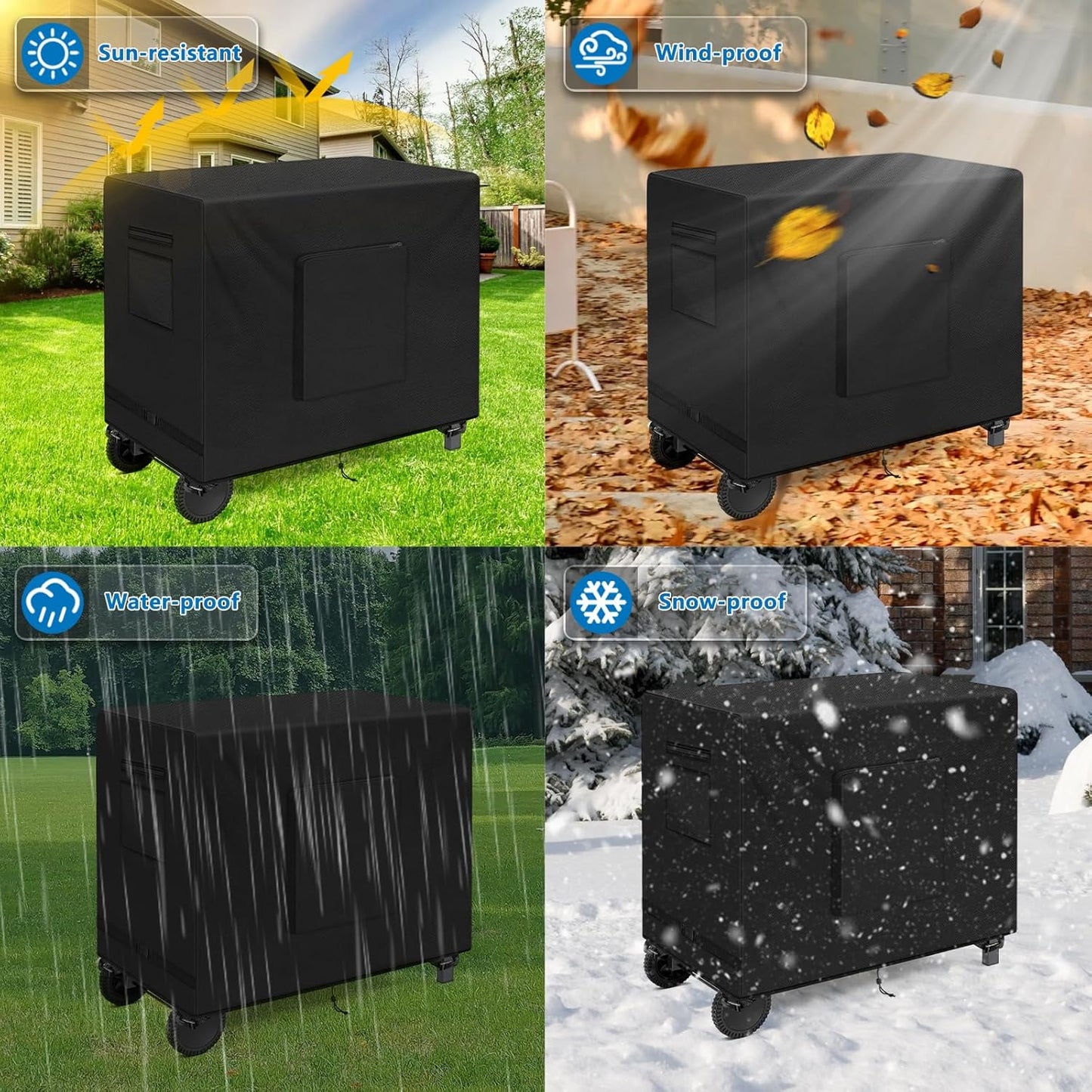 SIRUITON Outdoor Bar Cart Cover for 60 Inch Portable Outdoor Table, Heavy Duty 600D Oxford Fabric Outdoor Waterproof BBQ/Worktable Metal Movable Table Cover