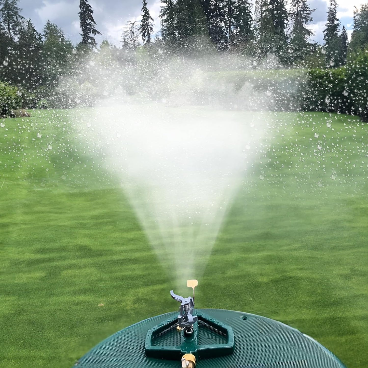 Hourleey Impact Sprinklers for Yard, Heavy Duty 360 Degree Rotating Pulsating Lawn Sprinkler with Metal Base for Garden Large Area, Water Coverage up to 5,800 Sq. Ft