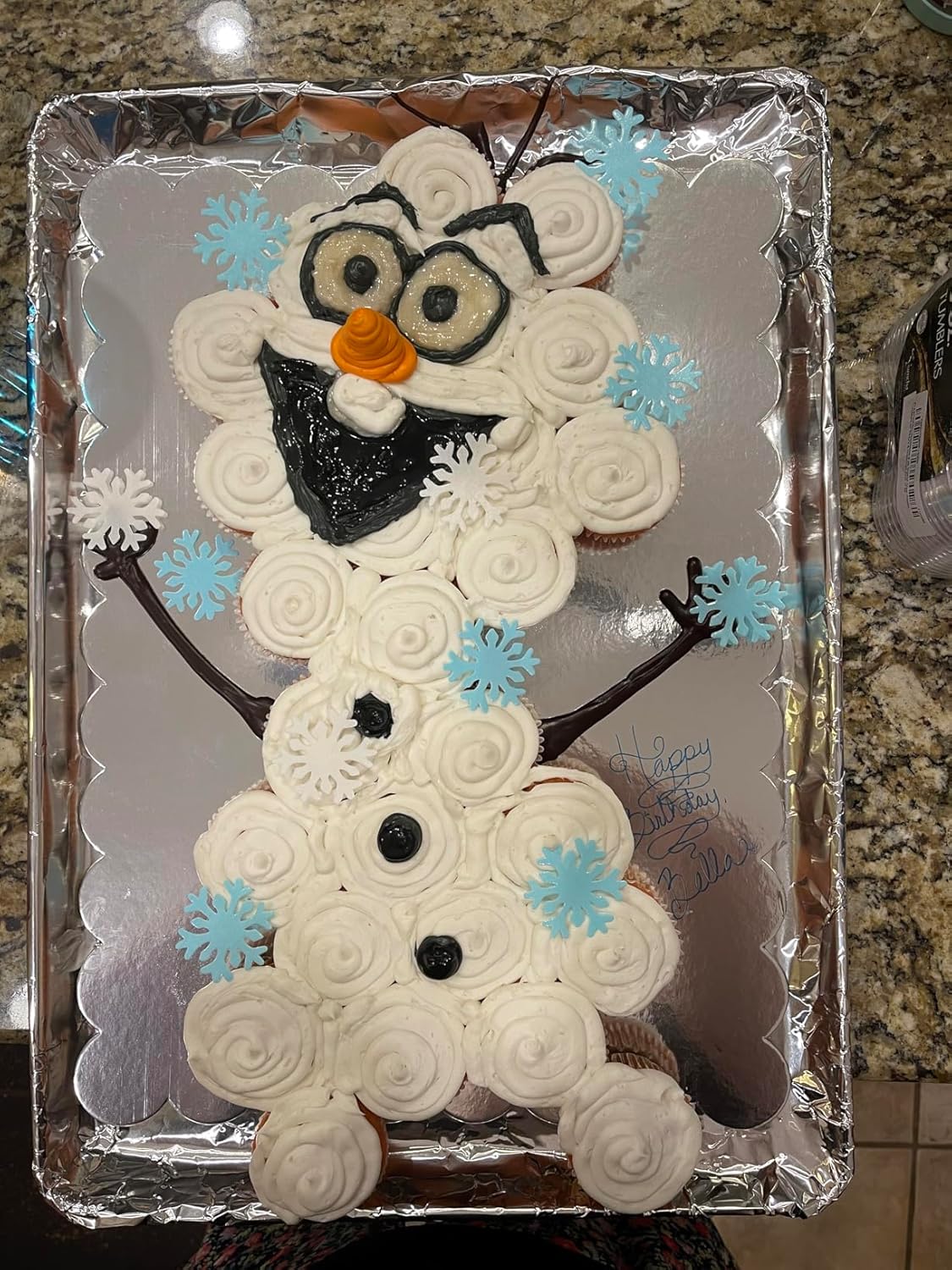 50pcs Edible Snowflakes for Cake Decorating Cupcake Toppers for Christmas Winter frozen Theme Birthday Party Decorations (White & Blue)