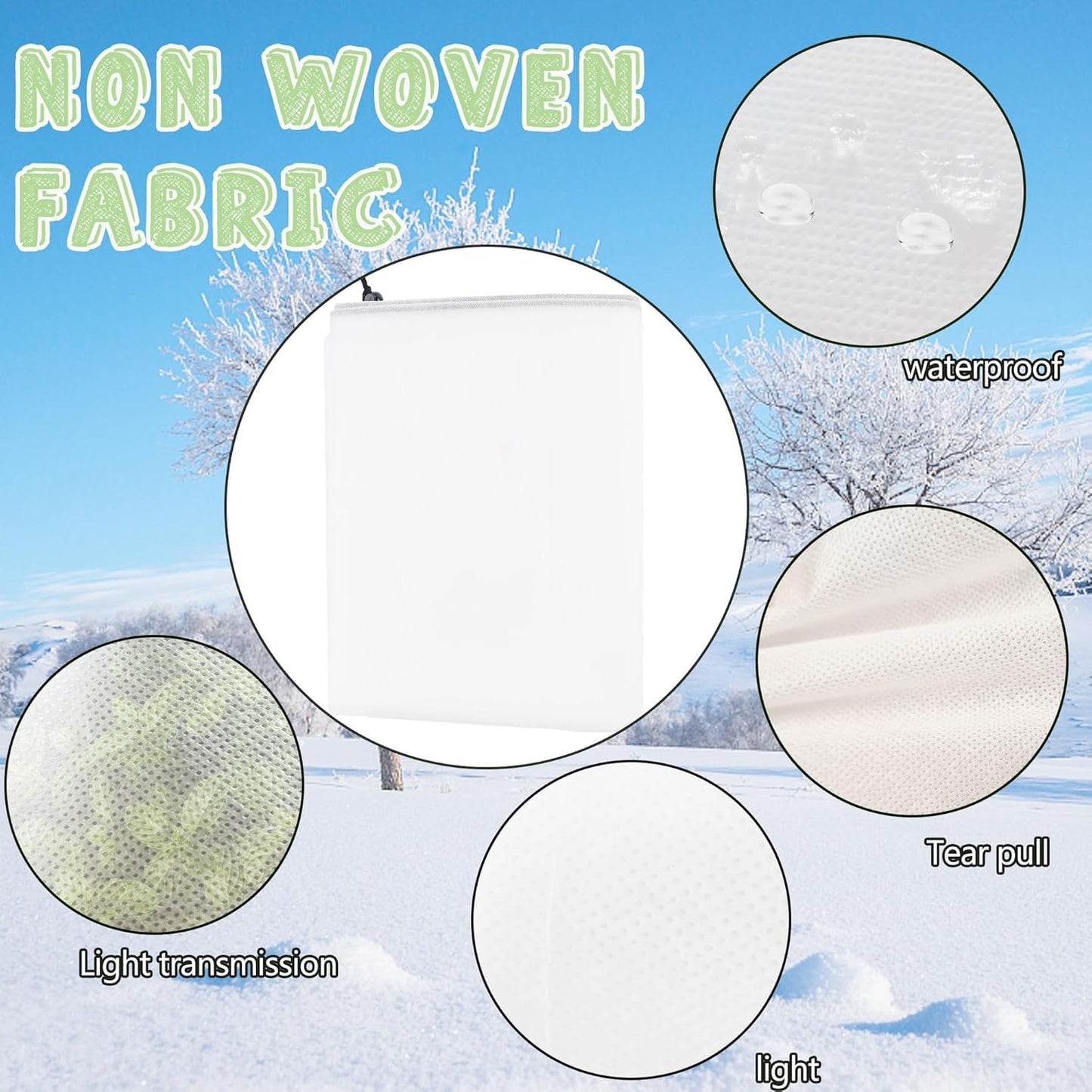 Freeze Protection Plant Cover, 84" x 72"Frost Winter Protection Tree Wrap Bag, Cold Weather Protection Cloth Cover Outdoor for Growing Season Extension and Freezing Protection